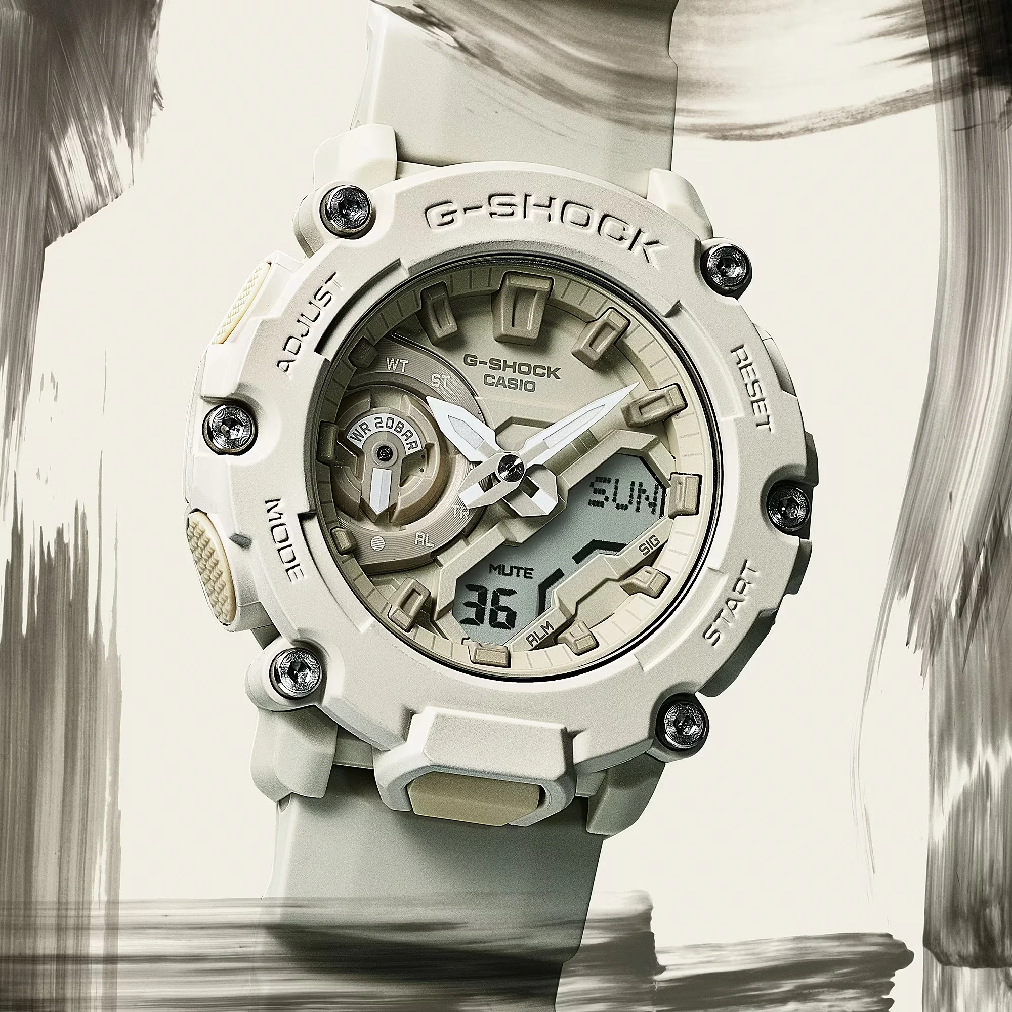 CASIO G-SHOCK GA-2200NC-7ADR ANALOG-DIGITAL BEIGE MEN WATCH - Image 4