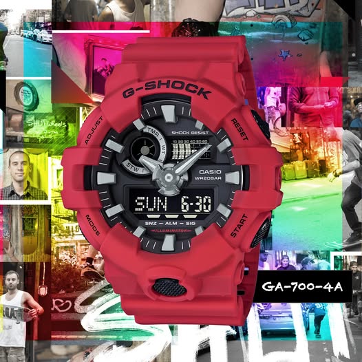 CASIO G-SHOCK GA-700-4ADR STANDARD ANALOG-DIGITAL RED WATCH - Image 4