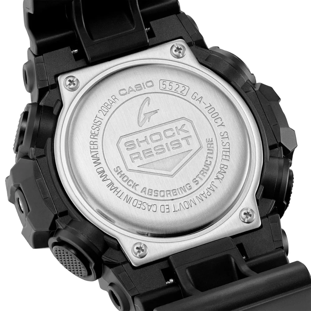 CASIO G-SHOCK GA-700CY-1ADR CAUTION YELLOW ANALOG-DIGITAL BLACK MEN WATCH - Image 6