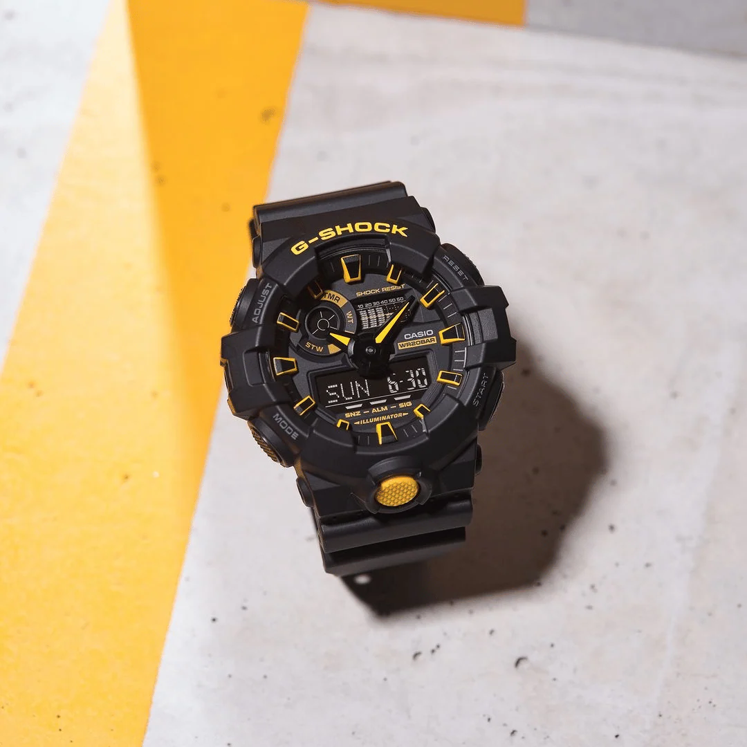 CASIO G-SHOCK GA-700CY-1ADR CAUTION YELLOW ANALOG-DIGITAL BLACK MEN WATCH - Image 8