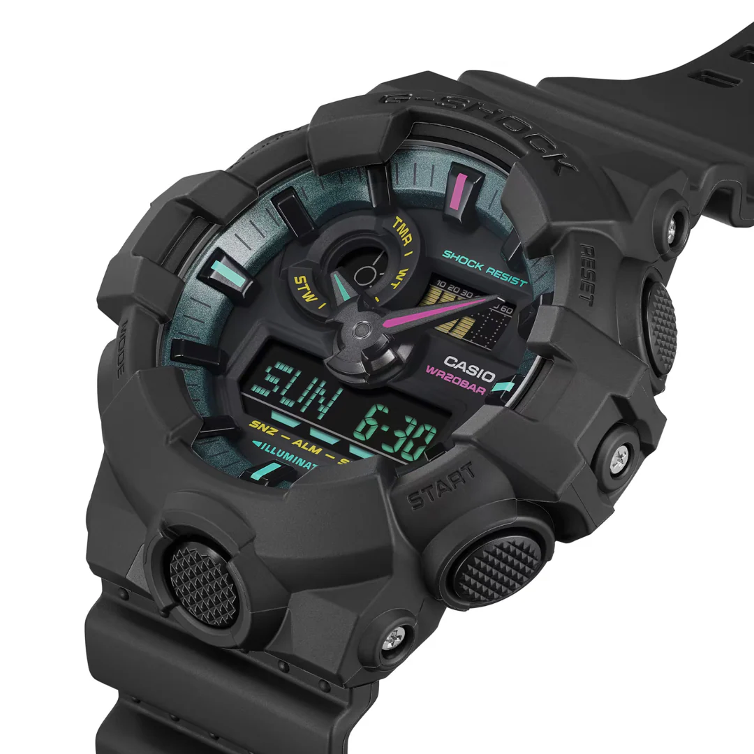 CASIO G-SHOCK GA-700MF-1ADR SPECIAL COLOR ANALOG-DIGITAL BLACK MEN WATCH - Image 2