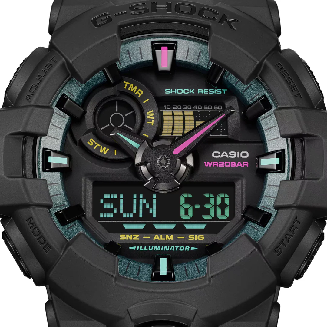 CASIO G-SHOCK GA-700MF-1ADR SPECIAL COLOR ANALOG-DIGITAL BLACK MEN WATCH - Image 3