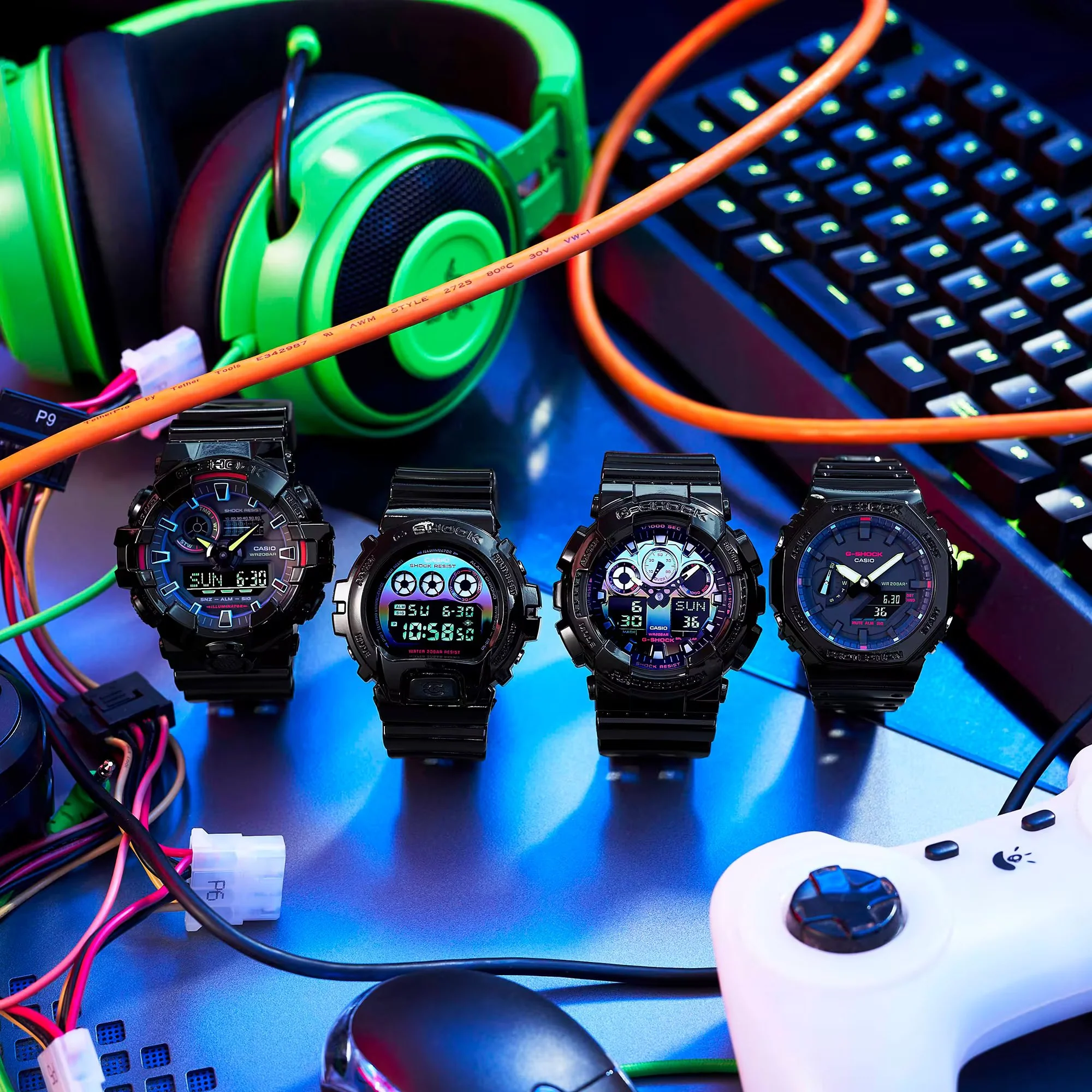 CASIO G-SHOCK GA-700RGB-1ADR VIRTUAL RAINBOW ANALOG DIGITAL BLACK WATCH - Image 11