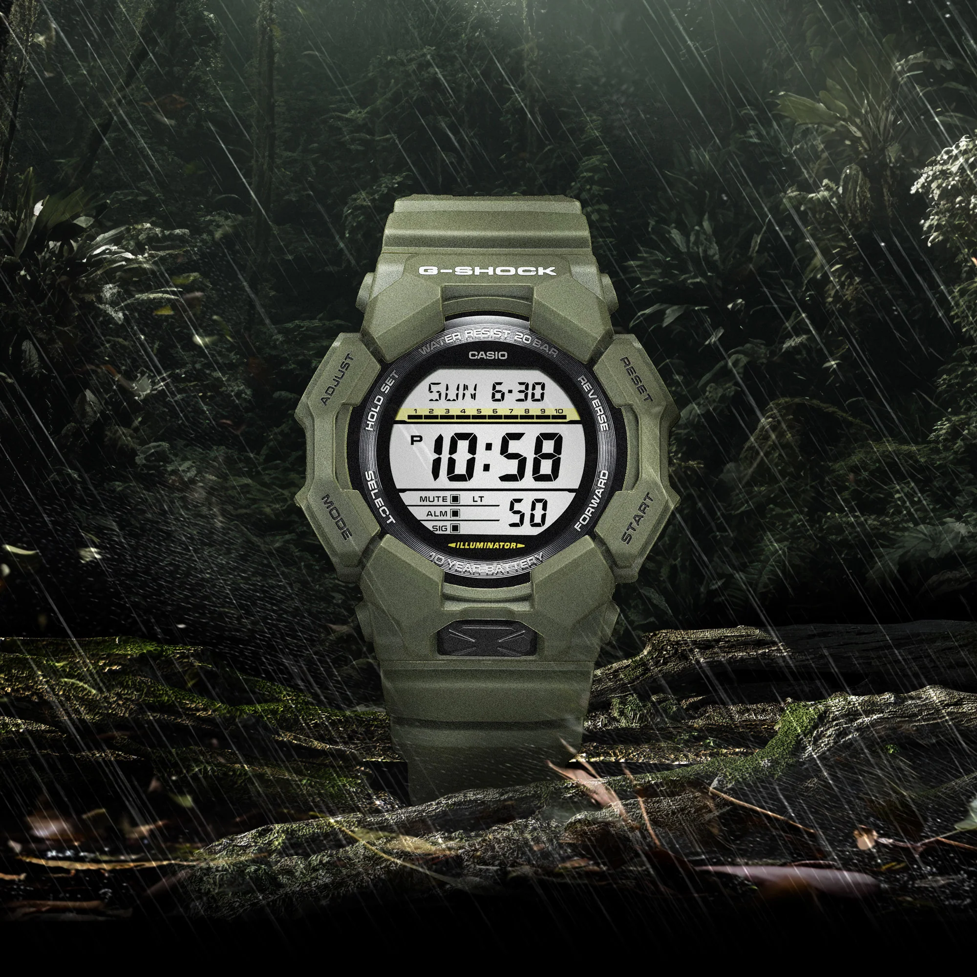 CASIO G-SHOCK GD-010-3DR STANDARD DIGITAL GREEN WATCH - Image 13