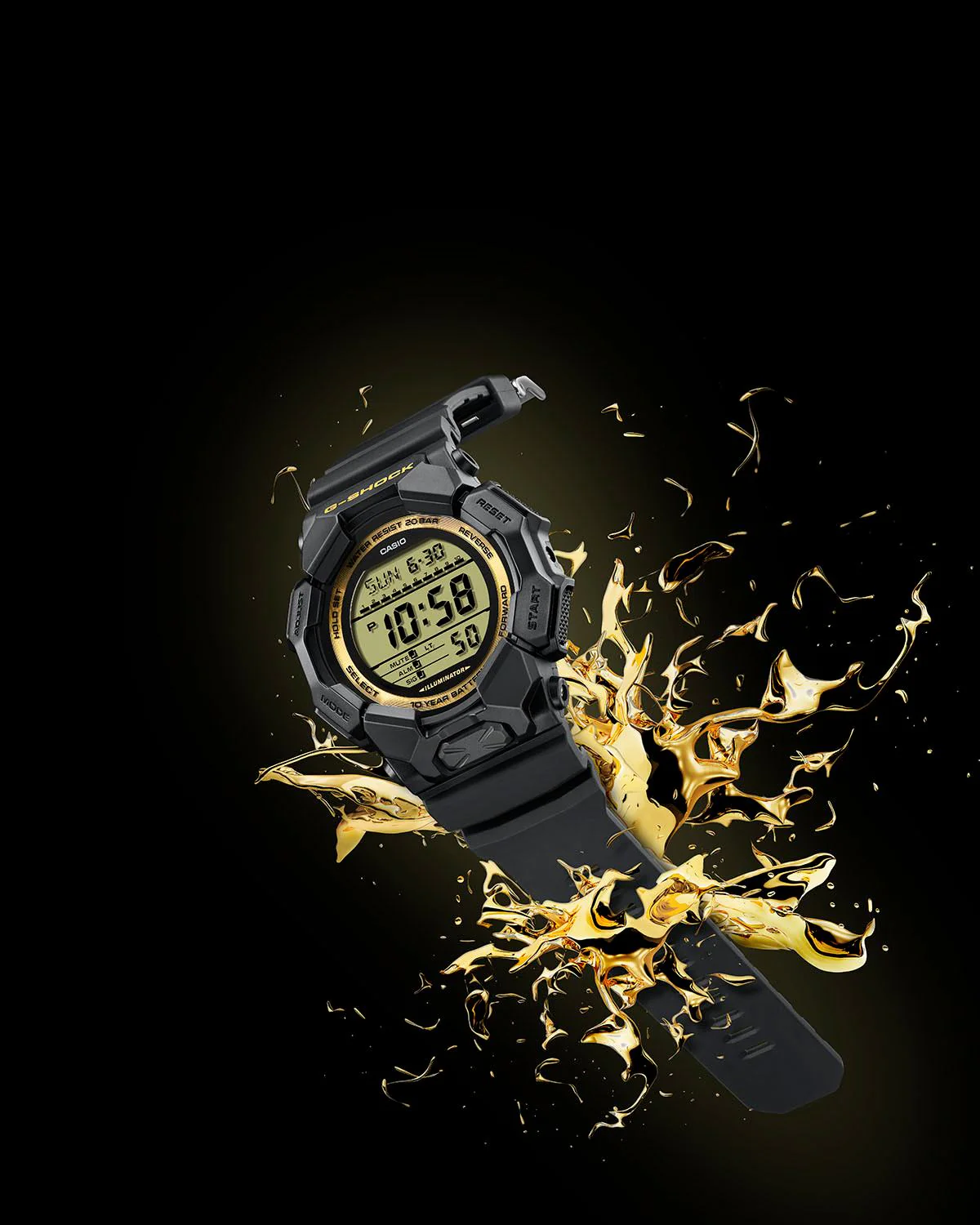 CASIO G-SHOCK GD-010GB-1A9DR STANDARD DIGITAL BLACK WATCH - Image 2