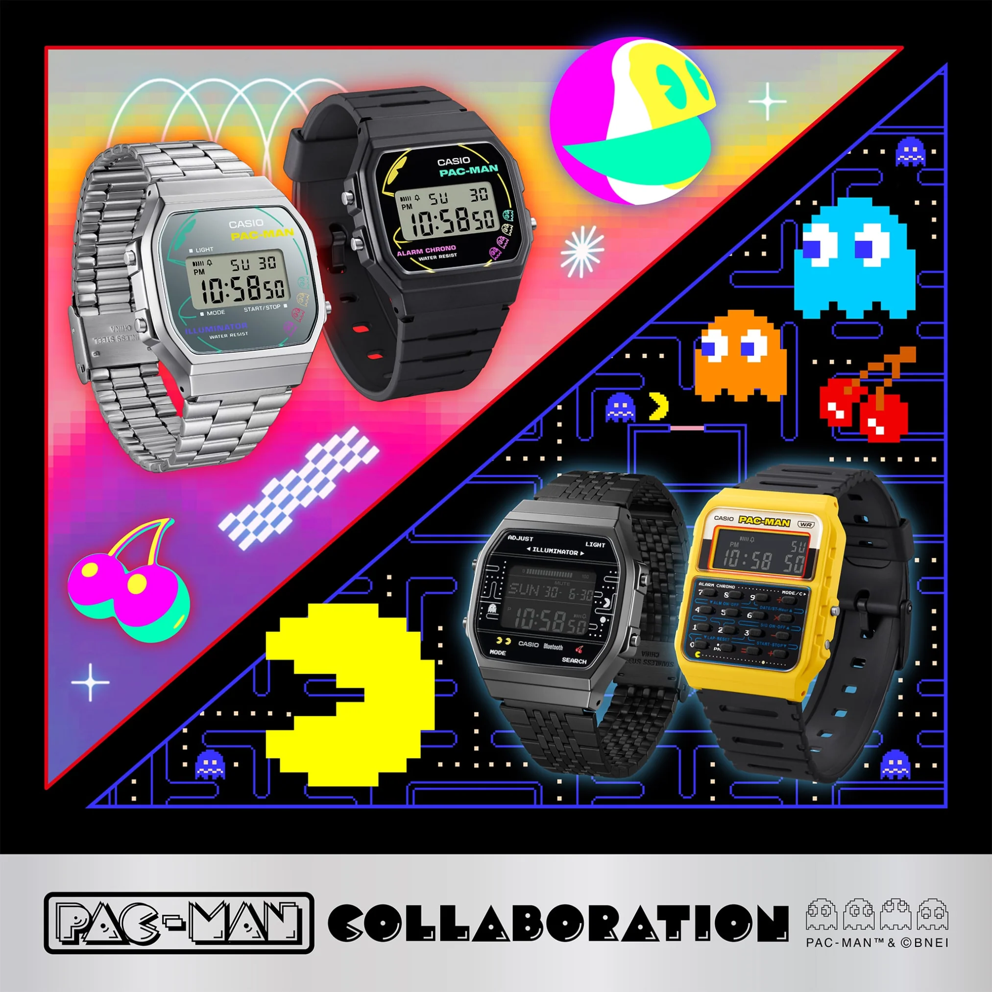 CASIO G-SHOCK PAC-MAN COLLABORATION STANDARD MEN WATCH F-91WPC-1ADR - Image 10