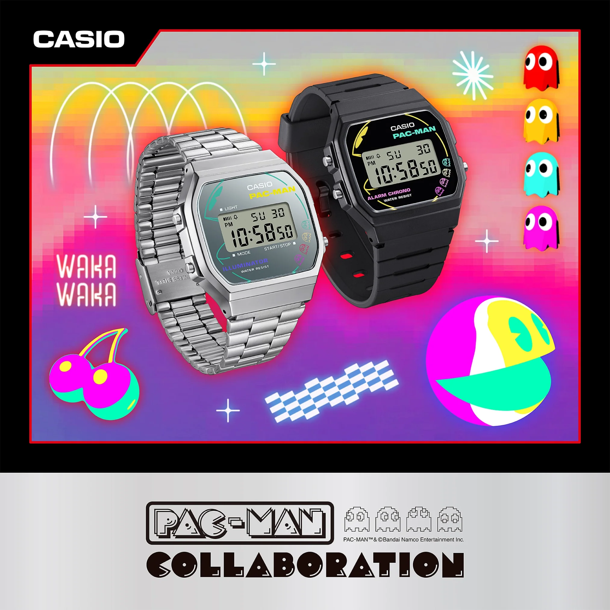 CASIO G-SHOCK PAC-MAN COLLABORATION VINTAGE MEN WATCH A168WEPC-7ADR - Image 11