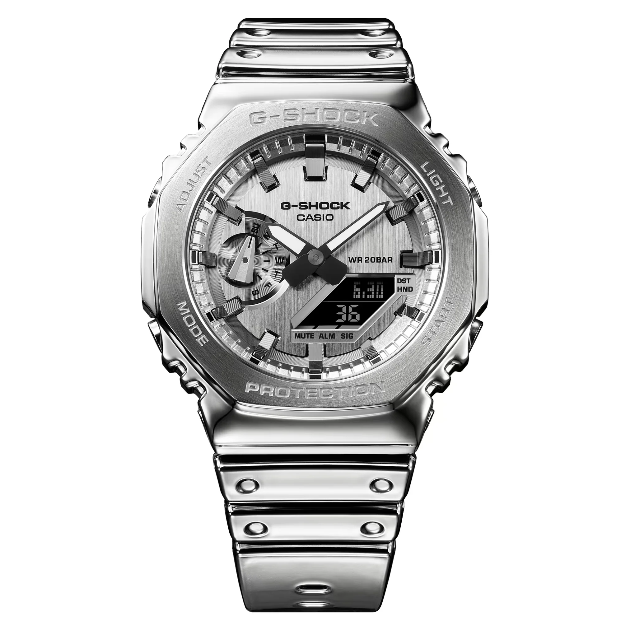 CASIO G-SHOCK G-STEEL GM-2100YM-8ADR FINE METALLIC ANALOG-DIGITAL SILVER WATCH - Image 2