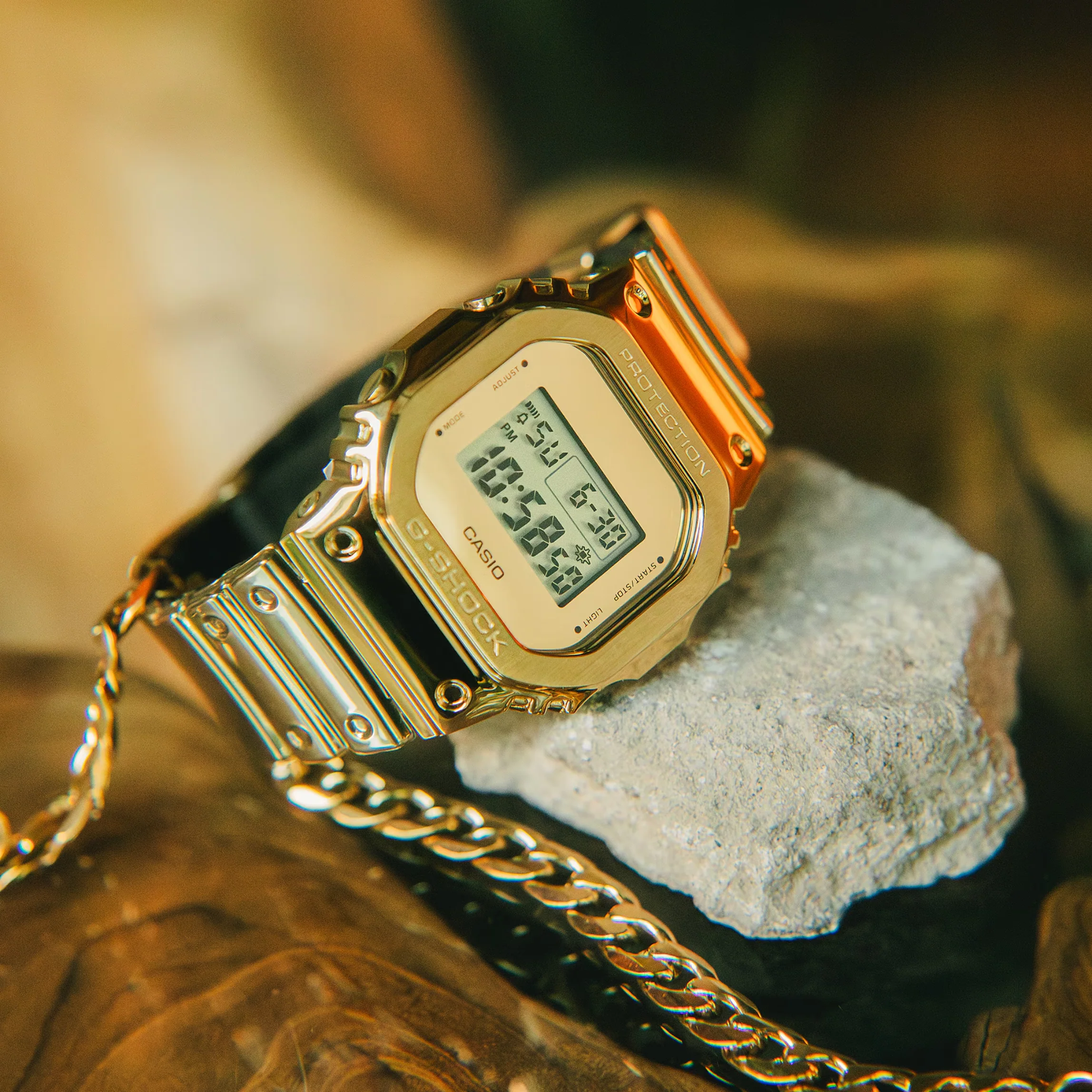 CASIO G-SHOCK G-STEEL GM-5600YMG-9DR FINE METALLIC DIGITAL GOLD WATCH - Image 5
