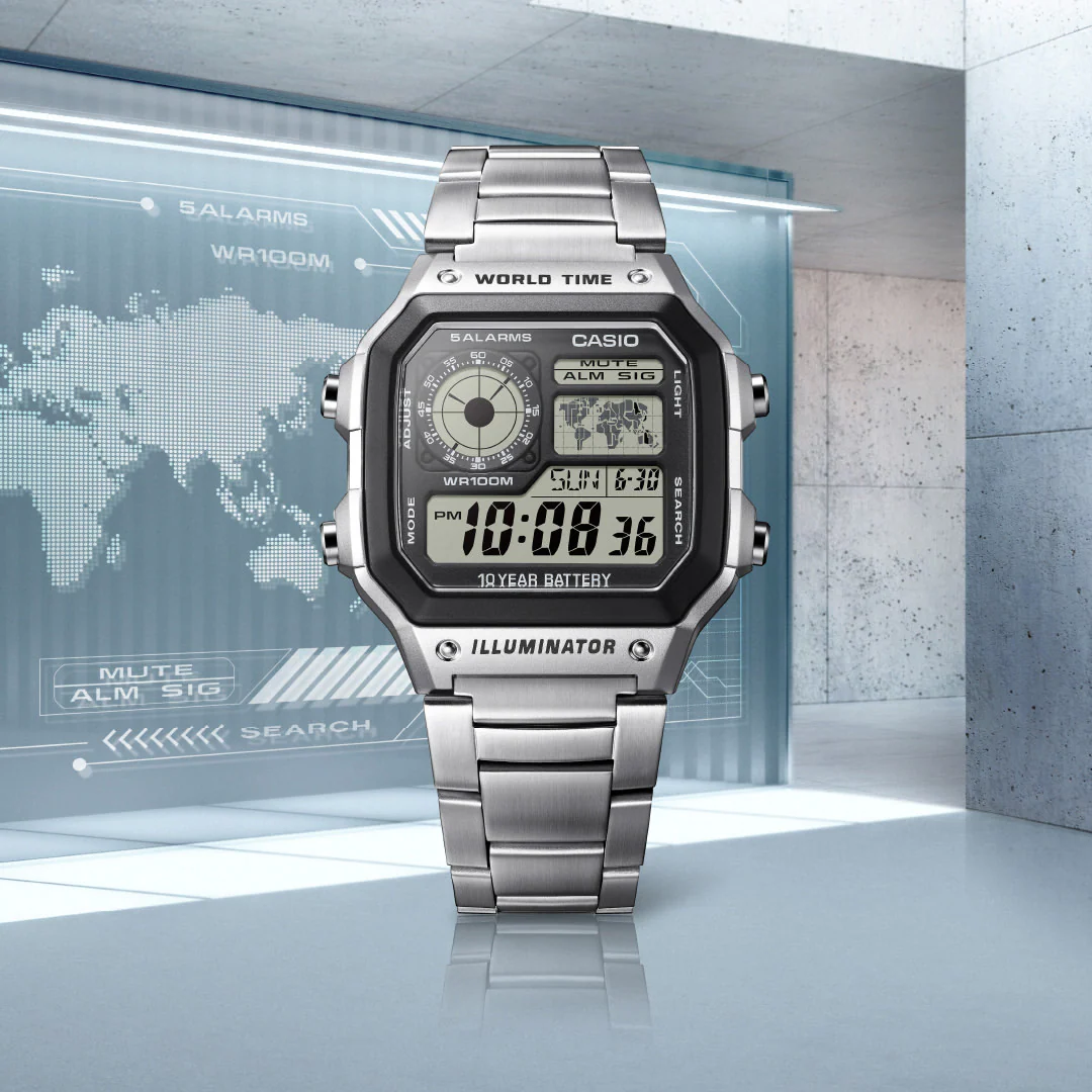 CASIO GENERAL AE-1200WHD-1AVDF DIGITAL SILVER MEN WATCH - Image 4