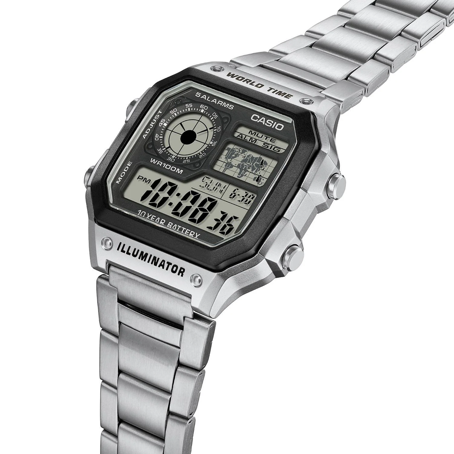 CASIO GENERAL AE-1200WHD-1AVDF DIGITAL SILVER MEN WATCH - Image 5
