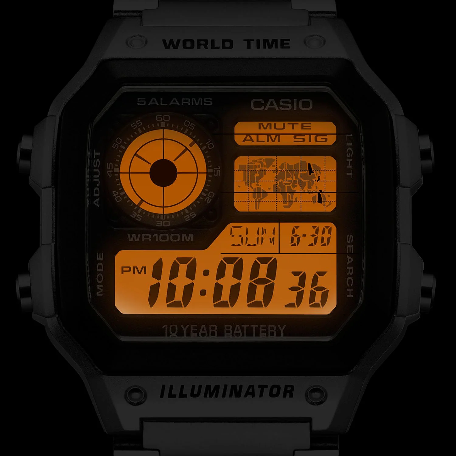 CASIO GENERAL AE-1200WHD-1AVDF DIGITAL SILVER MEN WATCH - Image 8