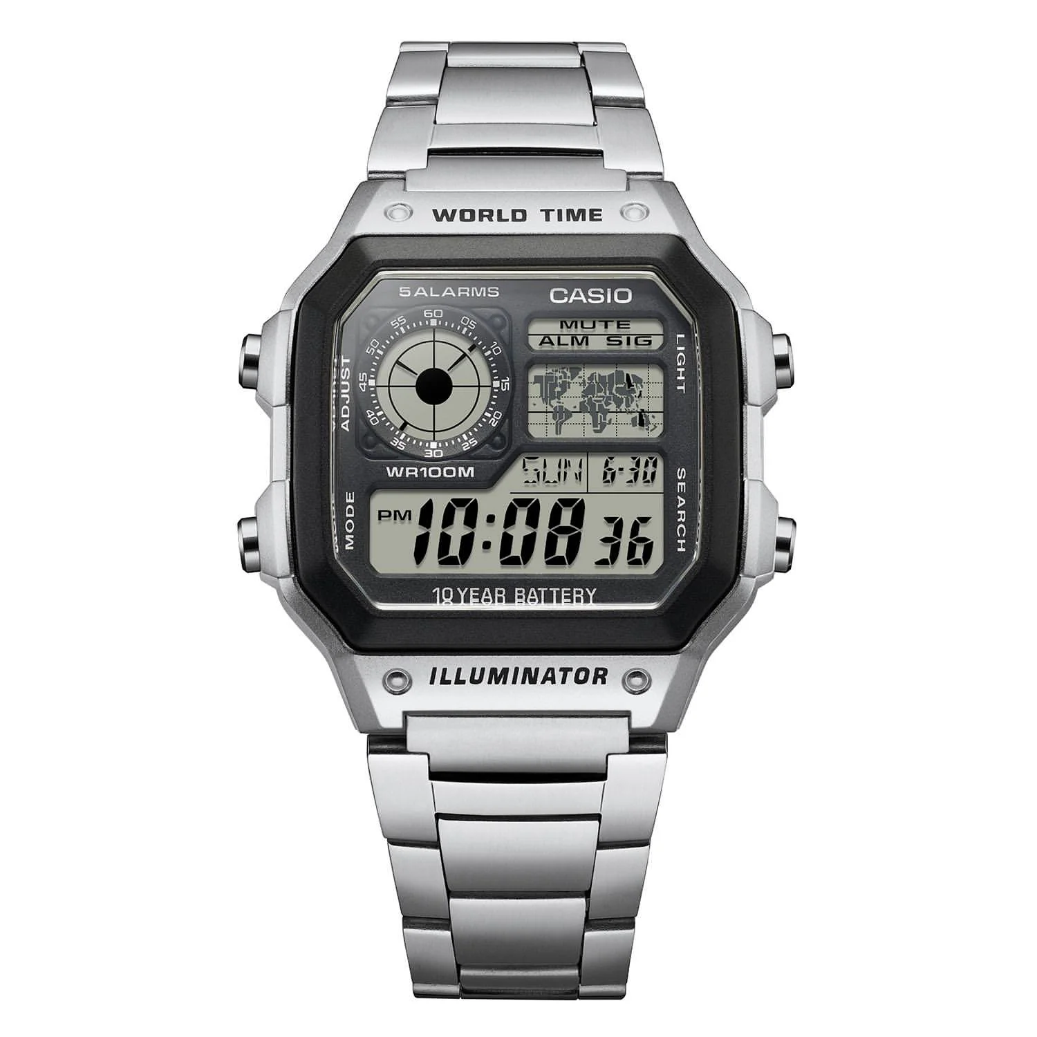 CASIO GENERAL AE-1200WHD-1AVDF DIGITAL SILVER MEN WATCH - Image 9