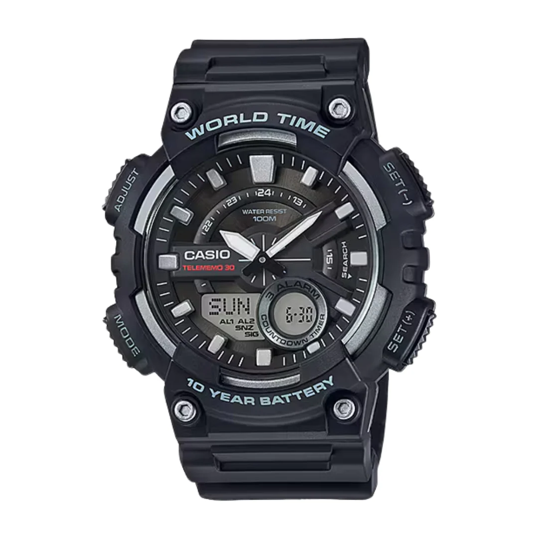 CASIO GENERAL AEQ-110W-1AVDF ANALOG-DIGITAL BLACK MEN WATCH
