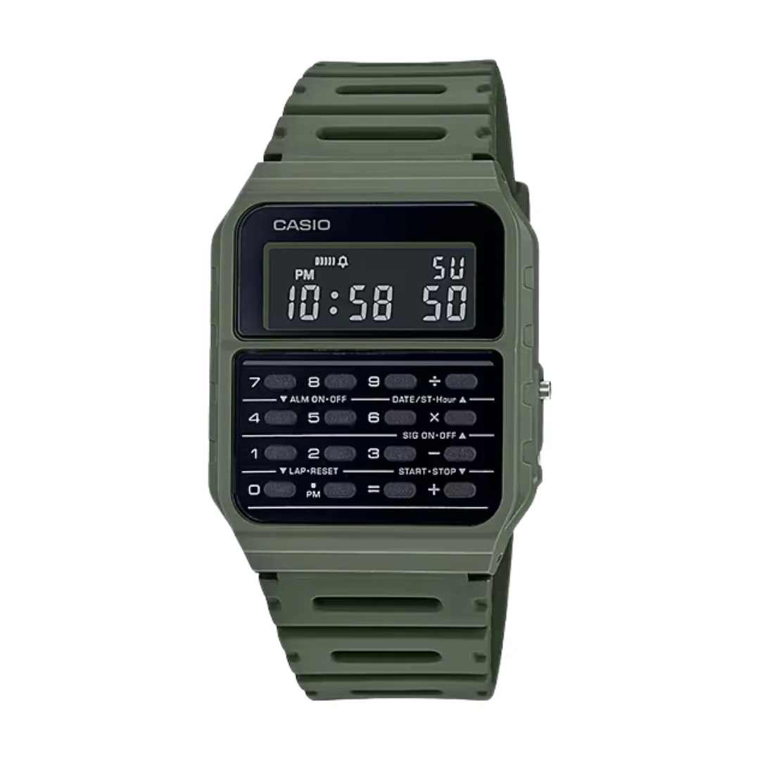 CASIO GENERAL CA-53WF-3BDF DATA BANK DIGITAL GREEN MEN WATCH