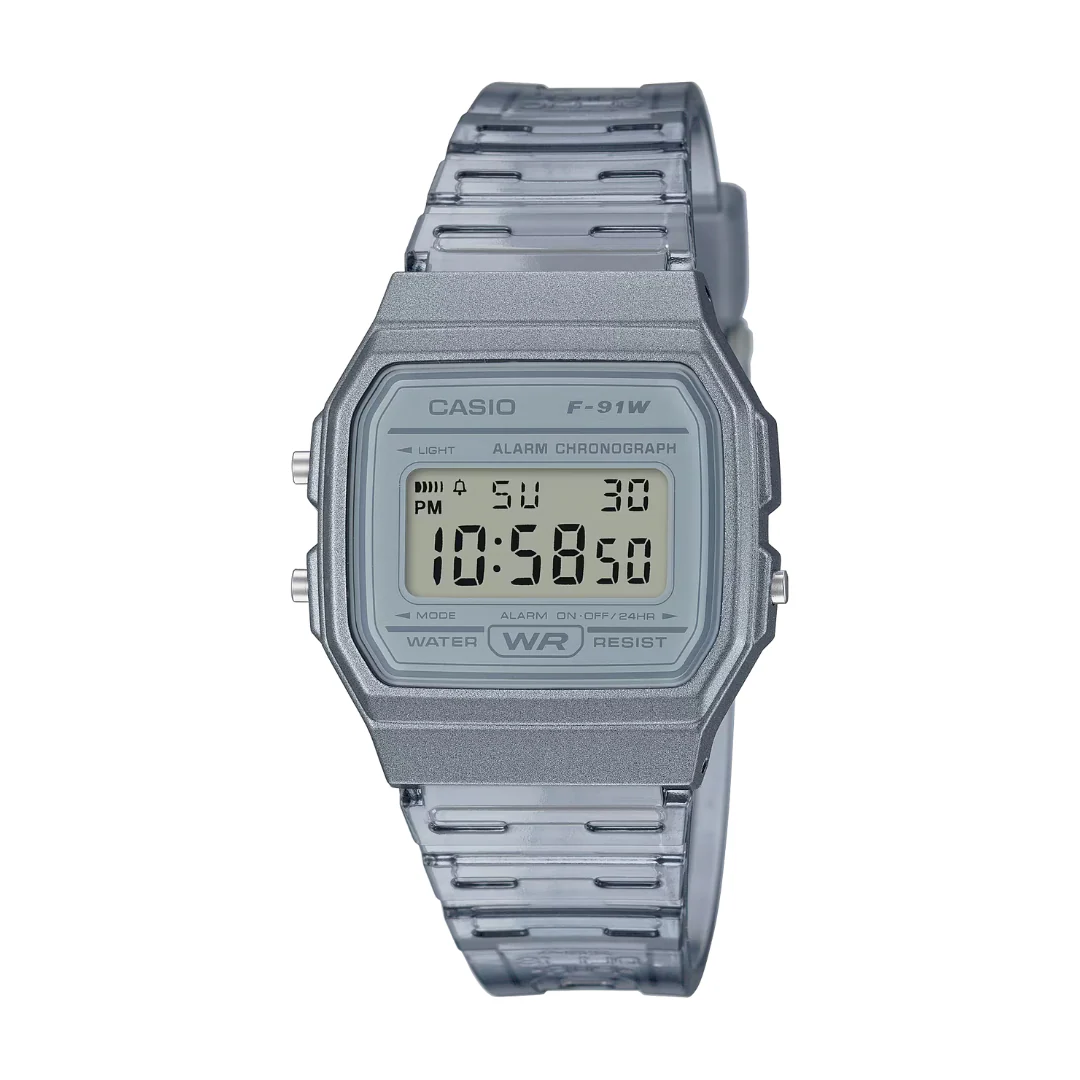 CASIO GENERAL F-91WS-8DF DIGITAL GREY BLUE WOMEN WATCH