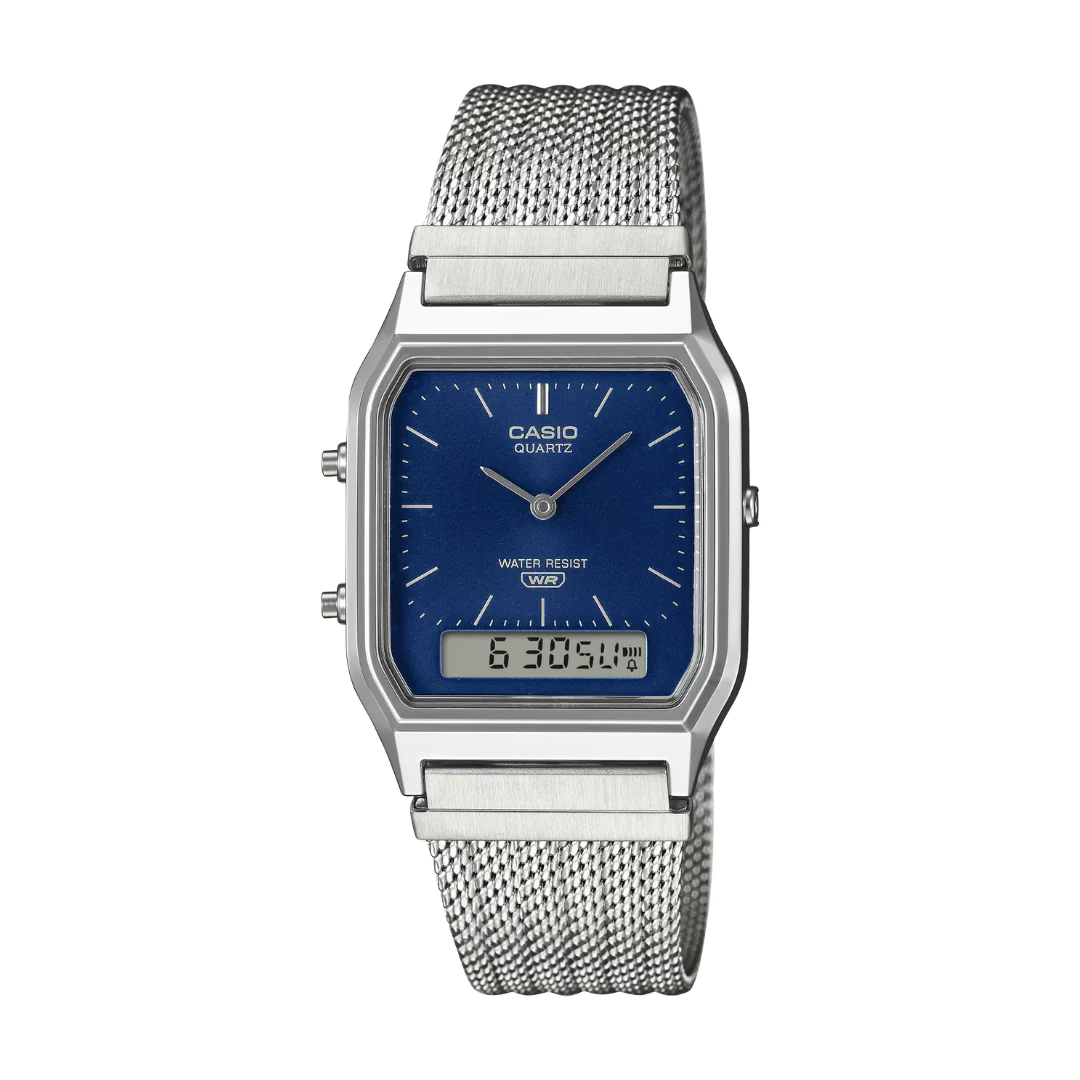 CASIO GENERAL VINTAGE AQ-230EM-2ADF ANALOG-DIGITAL BLUE UNISEX WATCH