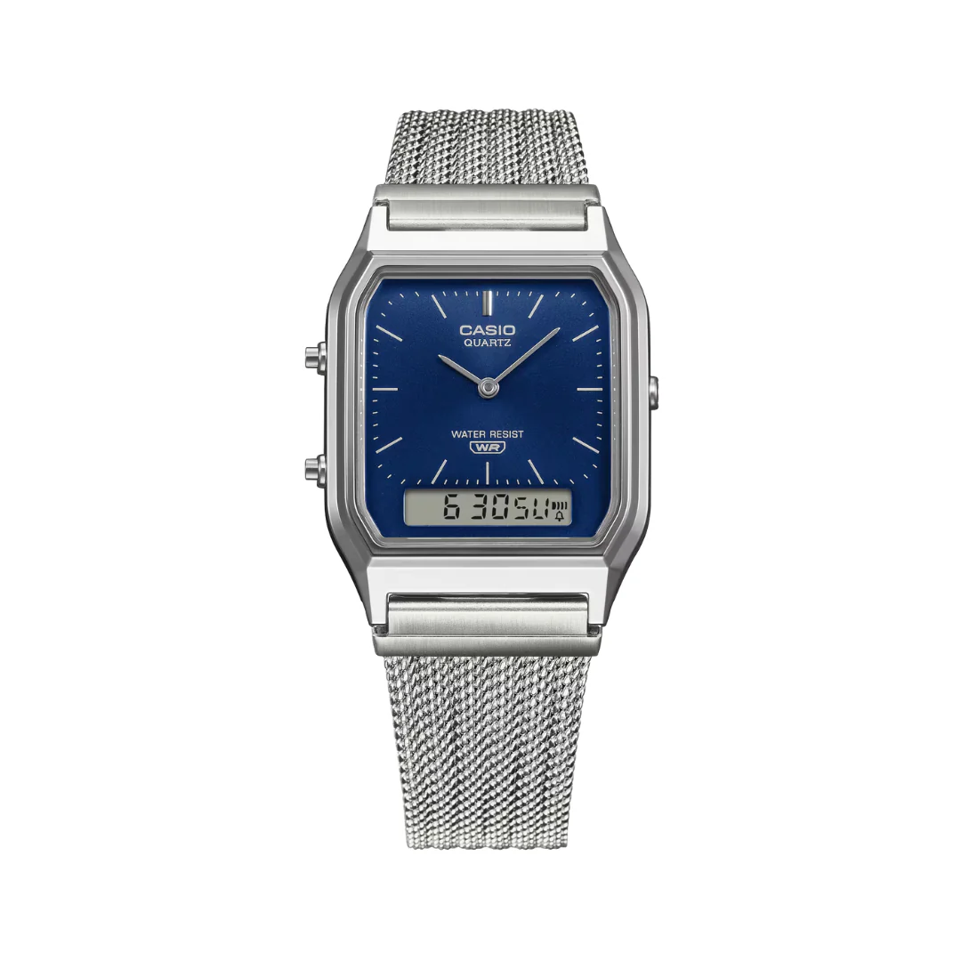 CASIO GENERAL VINTAGE AQ-230EM-2ADF ANALOG-DIGITAL BLUE UNISEX WATCH - Image 6