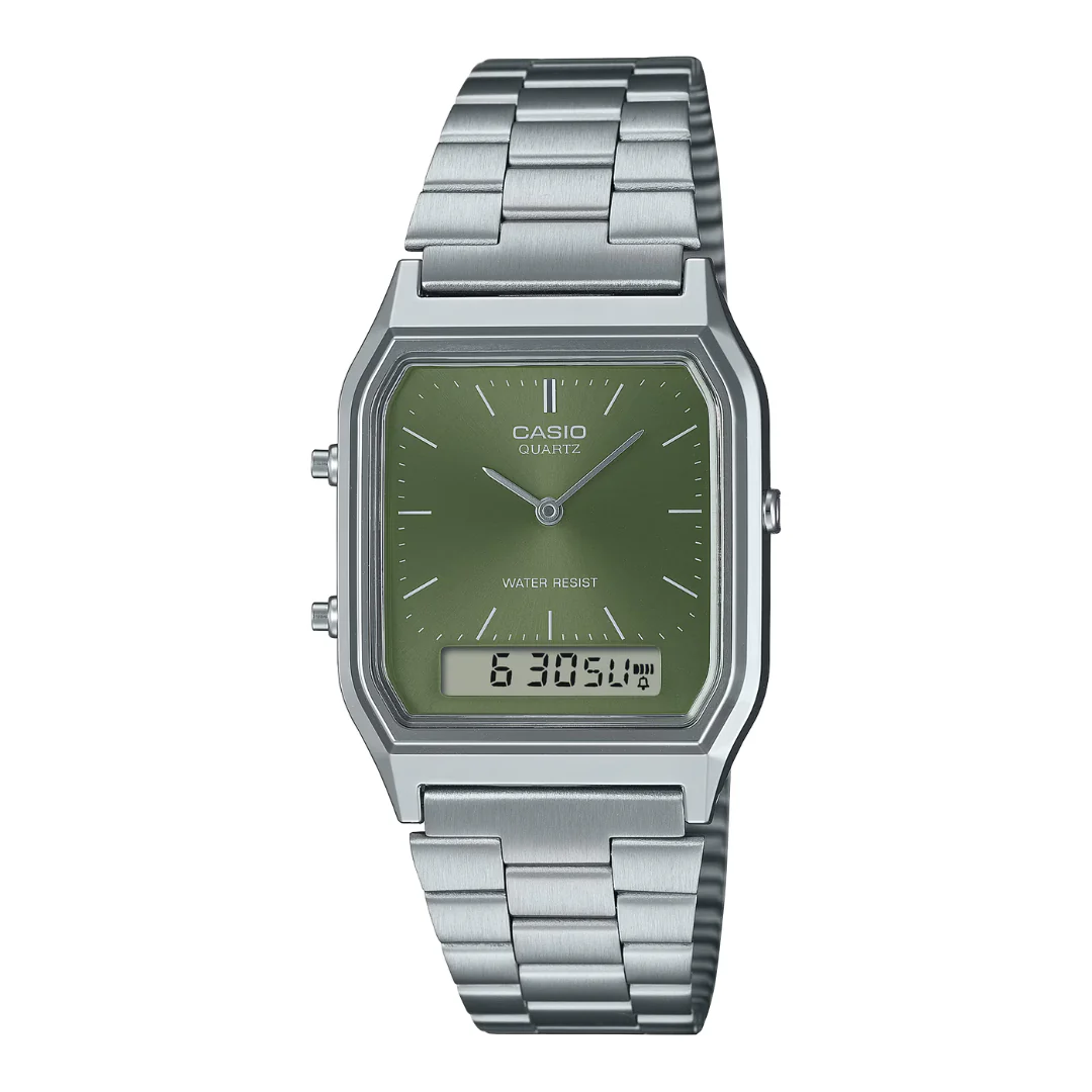 CASIO VINTAGE AQ-230A-3AMQYDF ANALOG-DIGITAL SILVER UNISEX WATCH