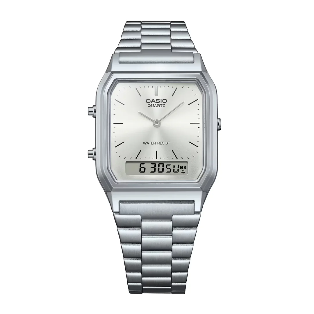 CASIO VINTAGE AQ-230A-7AMQYDF ANALOG-DIGITAL SILVER UNISEX WATCH - Image 4