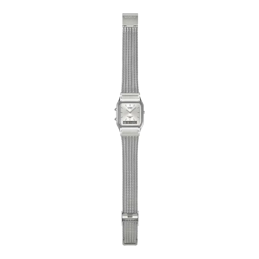 CASIO VINTAGE AQ-230EM-7ADF ANALOG-DIGITAL SILVER UNISEX WATCH - Image 6