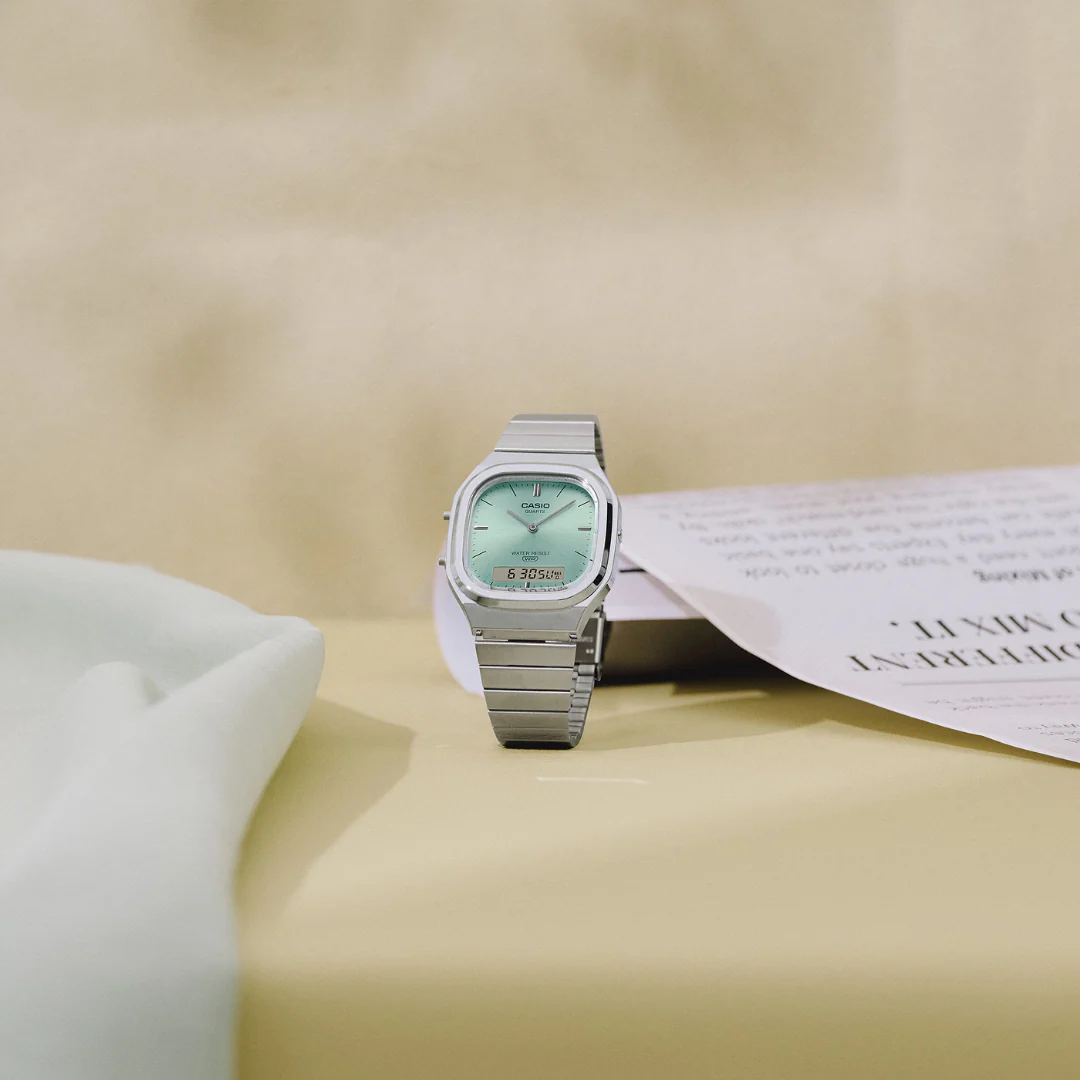 CASIO VINTAGE AQ-240E-2ADF ANALOG-DIGITAL SILVER UNISEX WATCH - Image 5