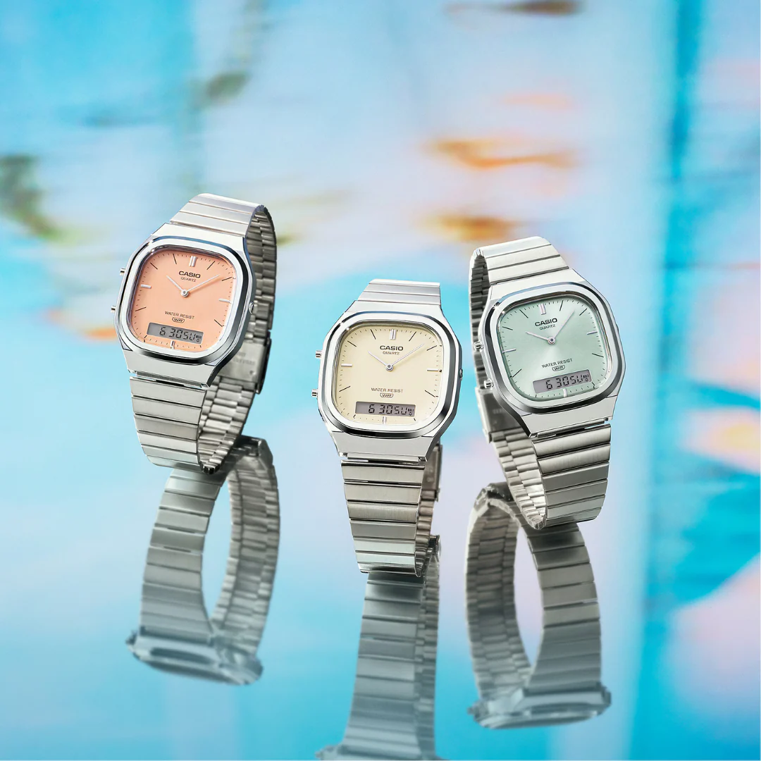 CASIO VINTAGE AQ-240E-2ADF ANALOG-DIGITAL SILVER UNISEX WATCH - Image 6