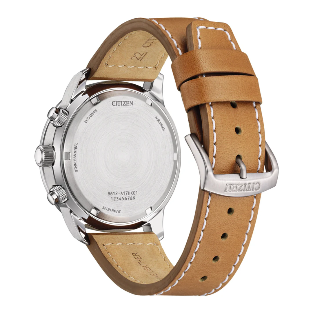 CITIZEN CA0880-15X ECO-DRIVE CHRONOGRAPH LEATHER MEN WATCH - Image 2