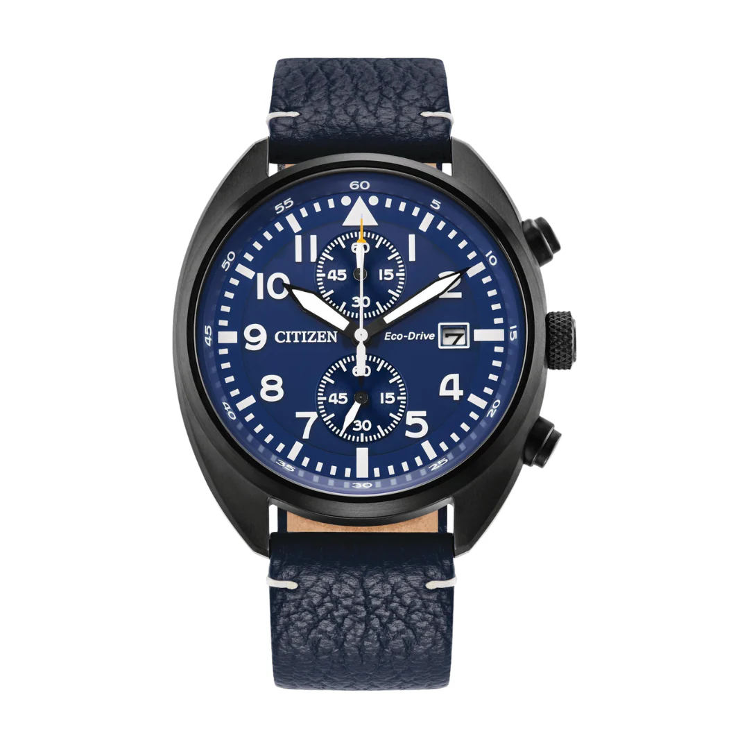 CITIZEN CA7048-08L ECO-DRIVE CHRONOGRAPH LEATHER MEN WATCH