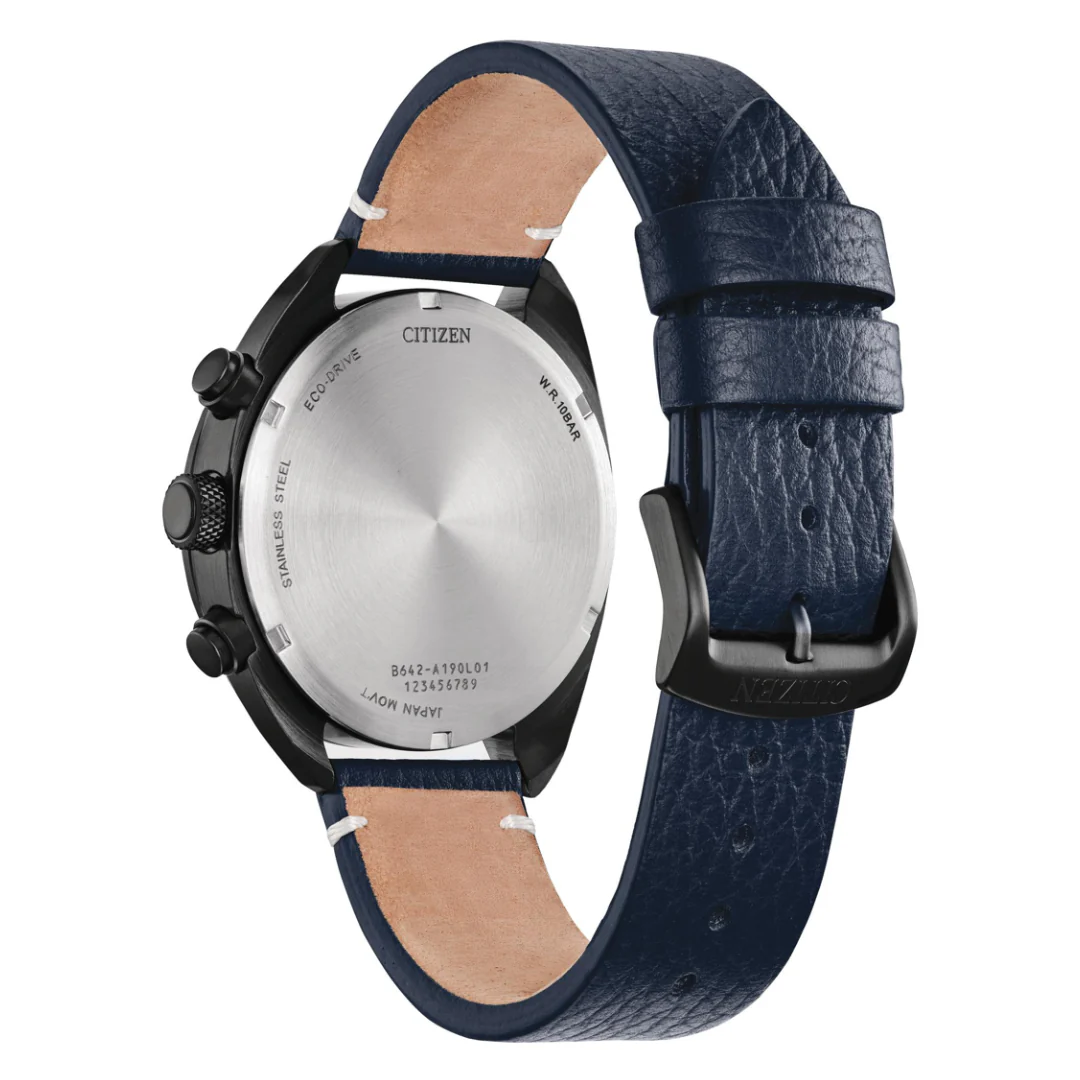 CITIZEN CA7048-08L ECO-DRIVE CHRONOGRAPH LEATHER MEN WATCH - Image 2