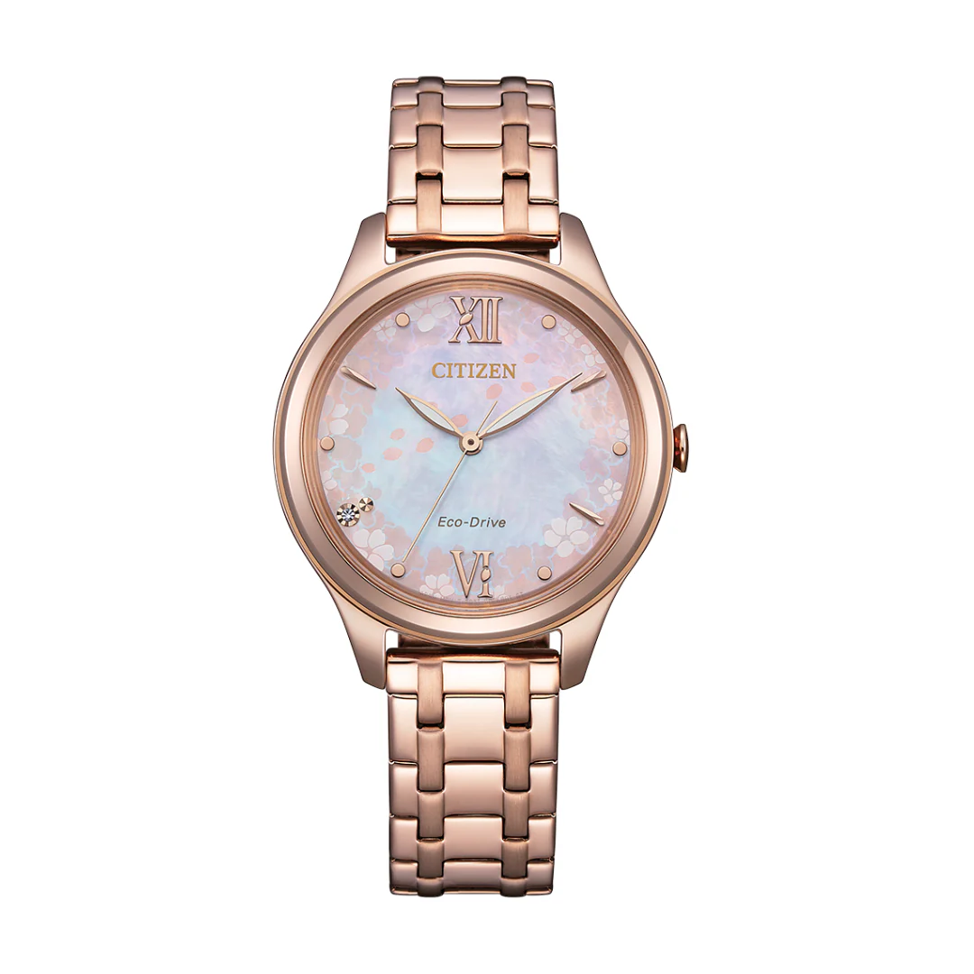 CITIZEN EM0508-98W SAKURA MECHANICAL LIMITED EDITION WOMEN WATCH