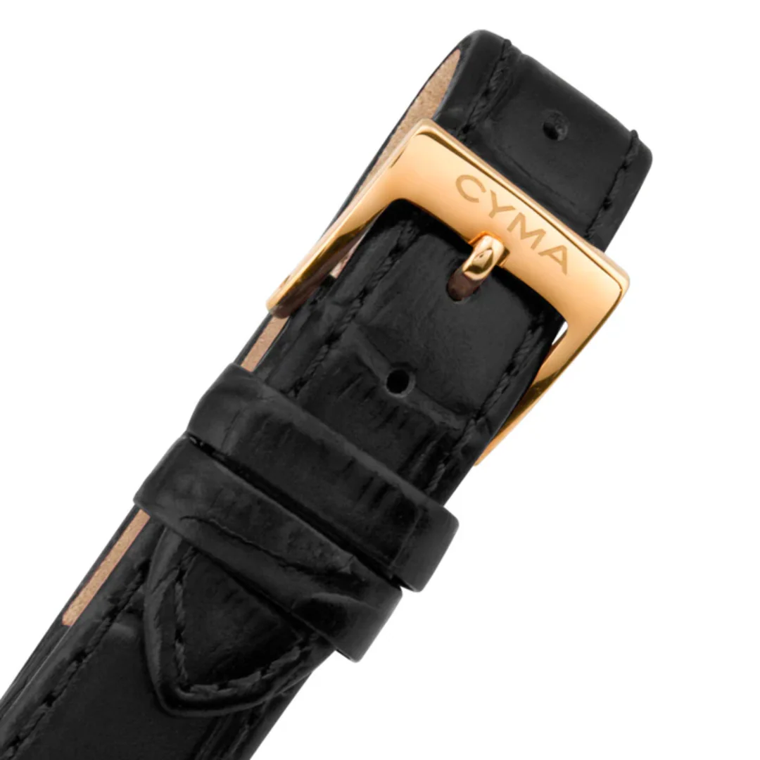 CYMA BELLE WOMEN'S SWISS QUARTZ WATCH — WHITE & ROSE GOLD CZ LEATHER (W02-00804-004) - Image 4