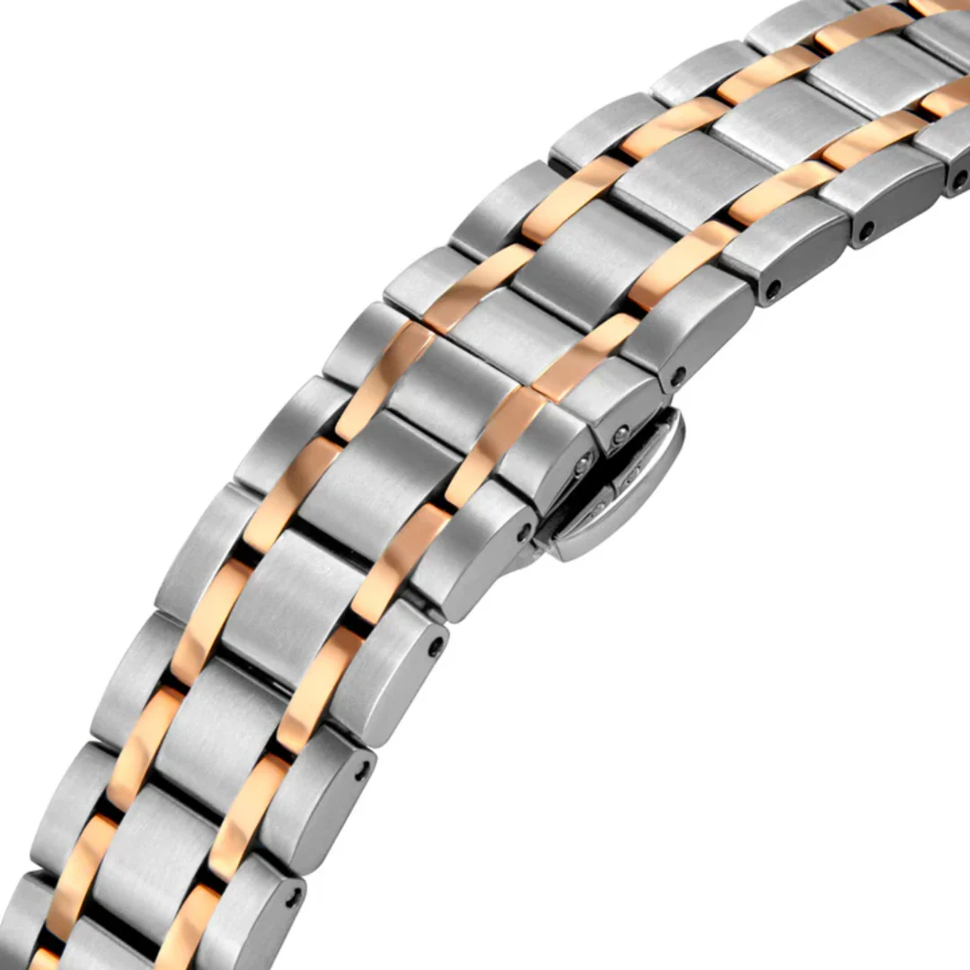 CYMA BELLE WOMEN'S SWISS QUARTZ WATCH — WHITE & ROSE GOLD CZ TWO-TONE BRACELET (W02-00804-002) - Image 4