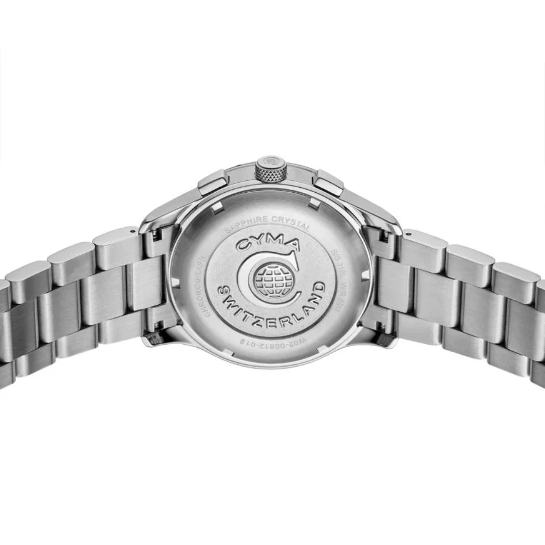 CYMA CHAMPION MEN'S SWISS QUARTZ CHRONOGRAPH — DARK BLUE HAIRLINE DIAL (W02-00812-019) - Image 3
