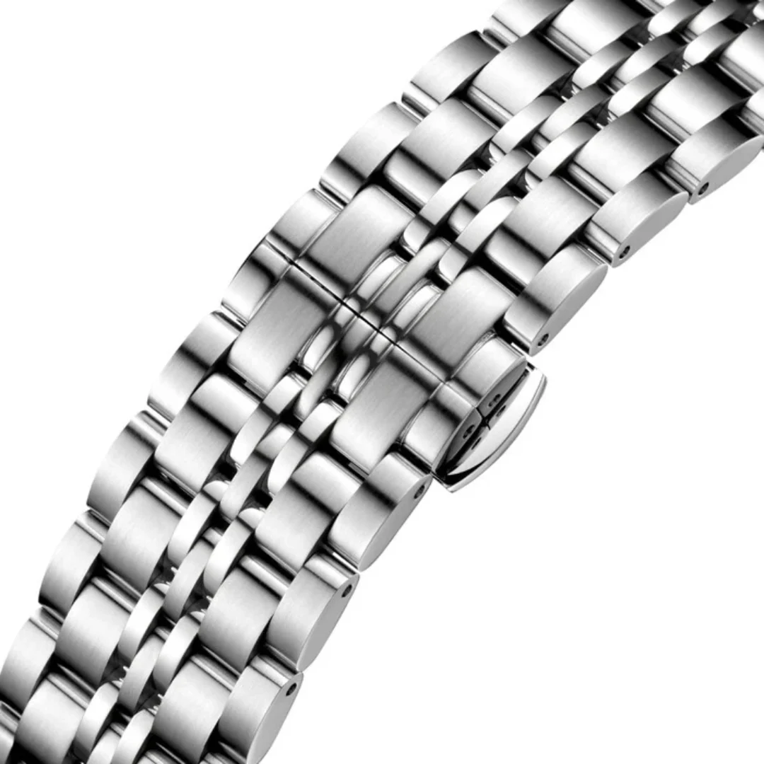 CYMA CHARISMA MEN'S SWISS AUTOMATIC WATCH — BLACK & SILVER STEEL (W02-00814-002) - Image 4