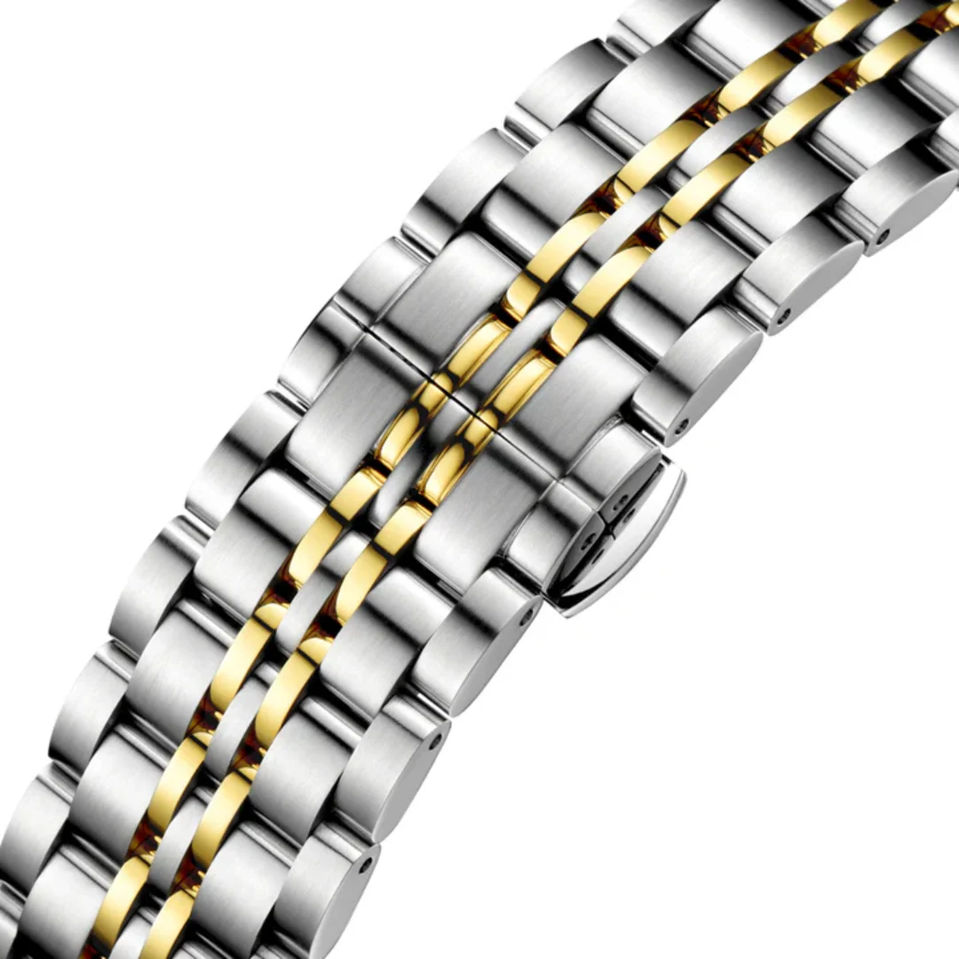 CYMA CHARISMA MEN'S SWISS AUTOMATIC WATCH — SMOKY DEEP BLUE & YELLOW GOLD (W02-00814-003) - Image 4