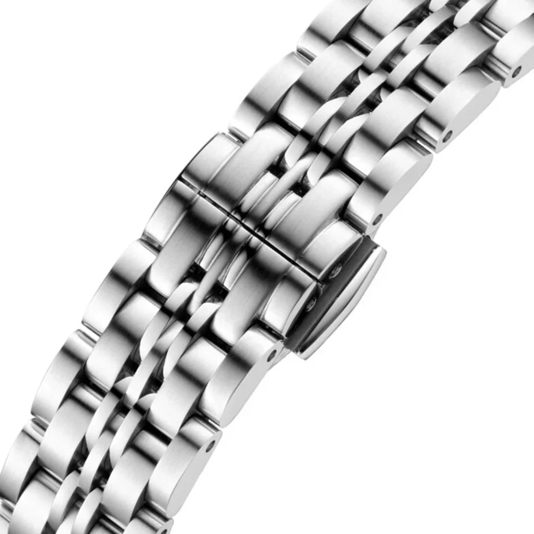 CYMA CHARISMA WOMEN'S SWISS AUTOMATIC WATCH — BLUE SUNRAY & SILVER STEEL (W02-00815-001) - Image 4