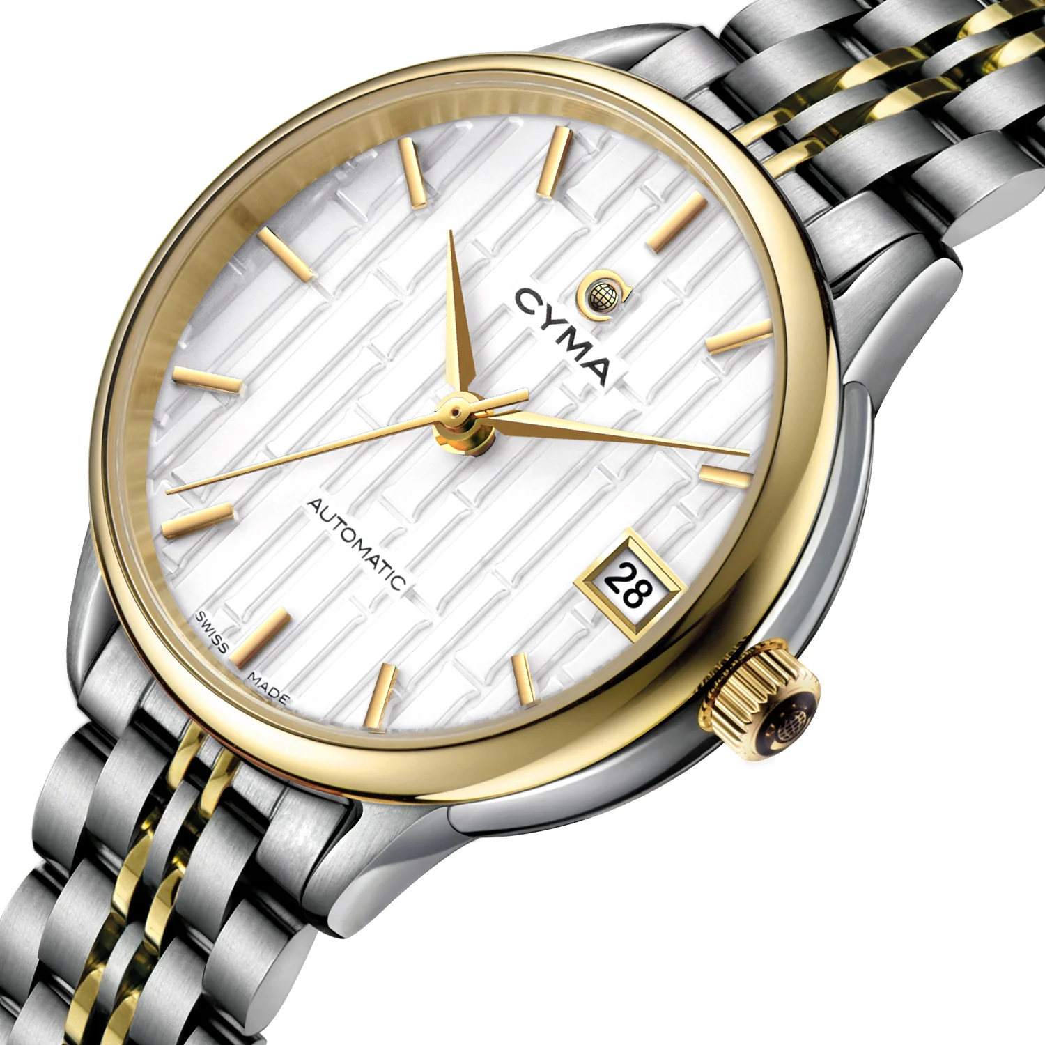 CYMA CLASSIC W02-00800-001 AUTOMATIC STAINLESS STEEL TWO-TONE WOMEN WATCH - Image 2