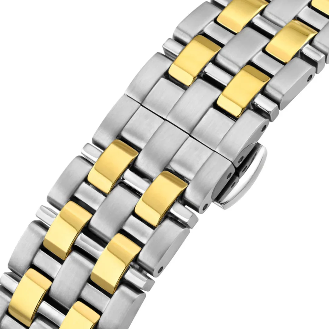 CYMA EUROPA MEN'S SWISS AUTOMATIC WATCH — DARK GREEN & GOLD TWO-TONE (W02-00816-005) - Image 4