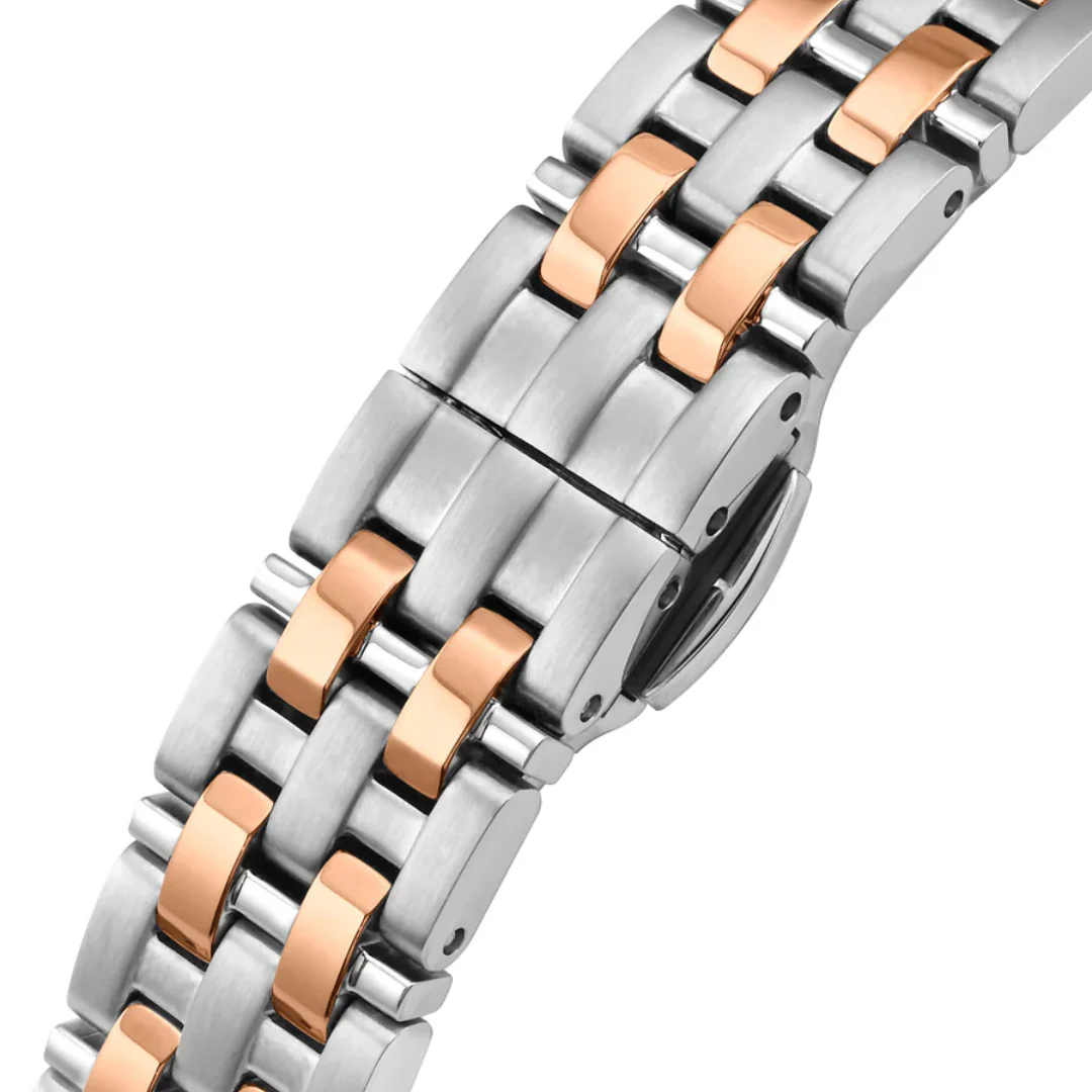 CYMA EUROPA WOMEN'S SWISS AUTOMATIC WATCH — SILVER WHITE & ROSE GOLD TWO-TONE (W02-00817-002) - Image 3