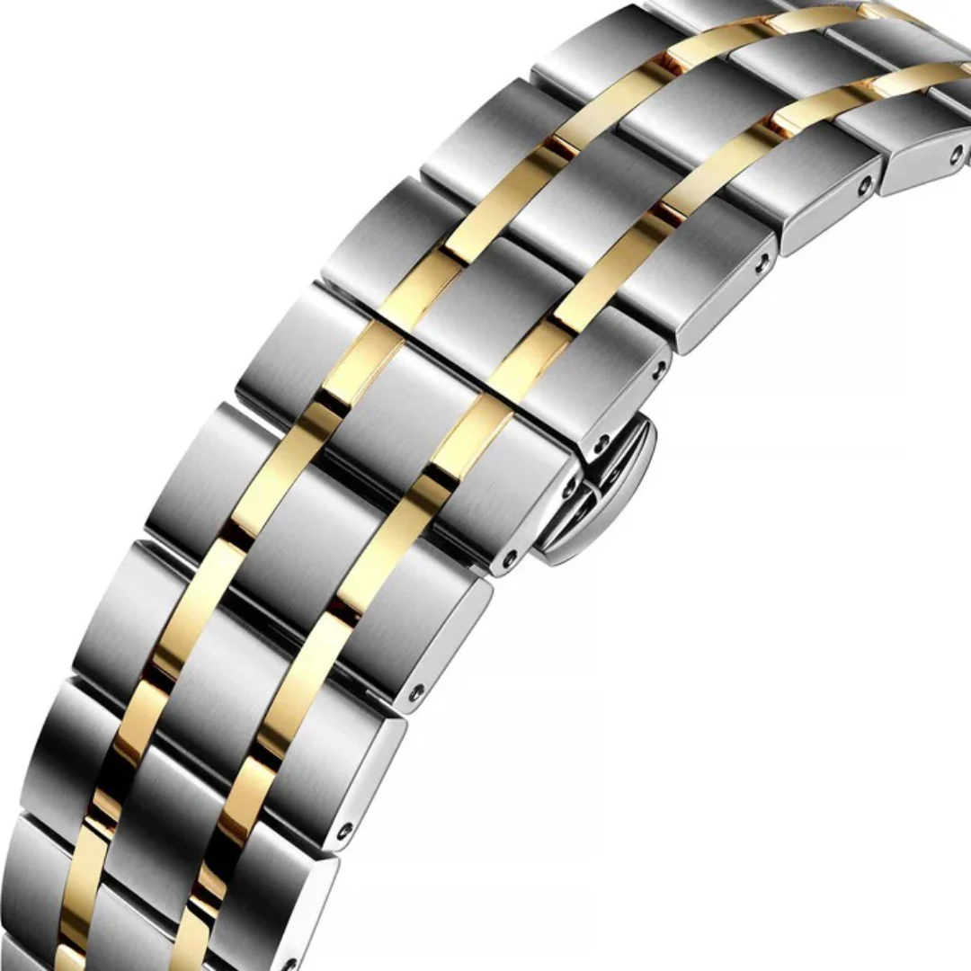 CYMA INTELLIGENTSIA MEN'S SWISS QUARTZ WATCH — SILVER WHITE & YELLOW GOLD TWO-TONE (W02-00806-003) - Image 4