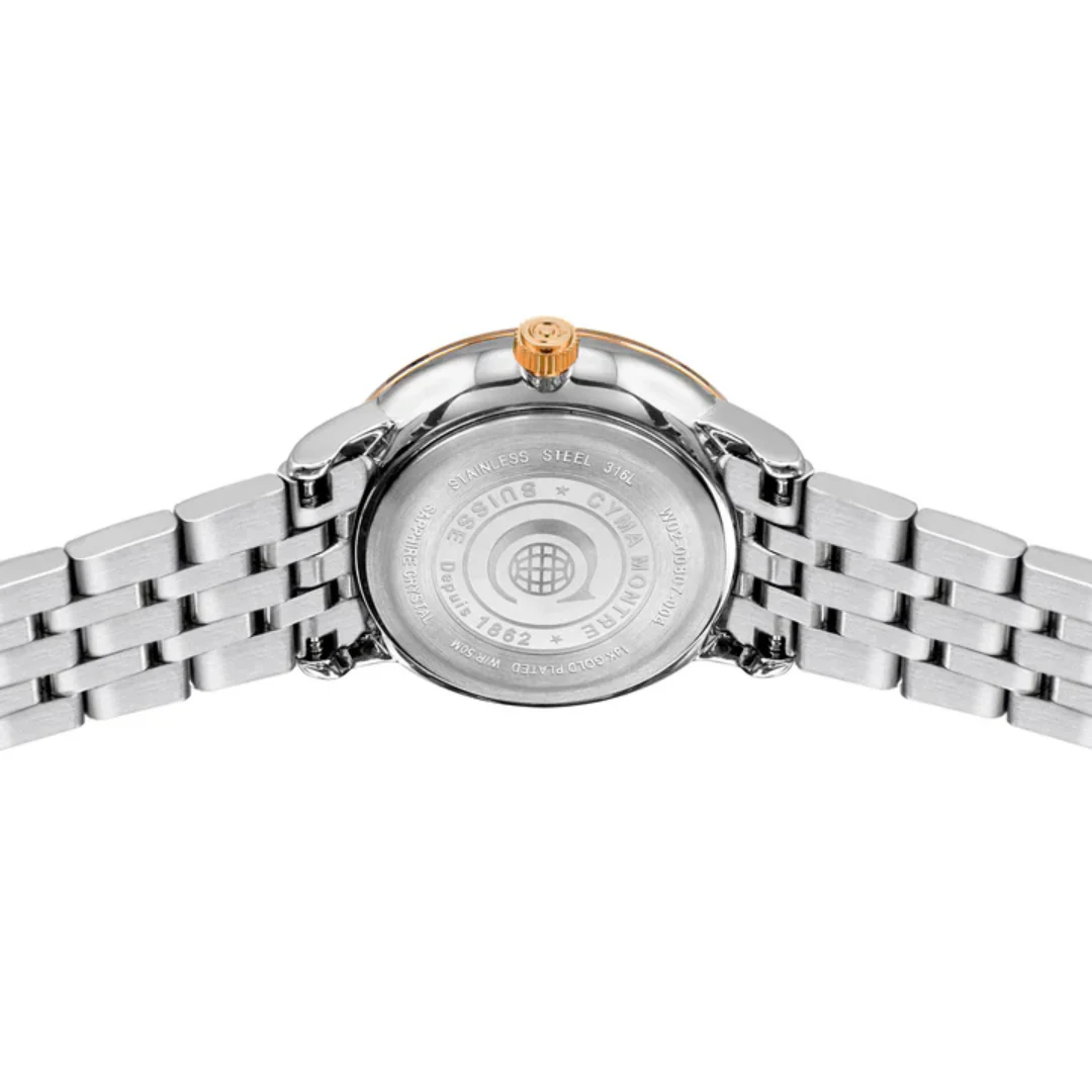 CYMA INTELLIGENTSIA WOMEN'S SWISS QUARTZ WATCH — ROSE GOLD & SILVER (W02-00807-004) - Image 3
