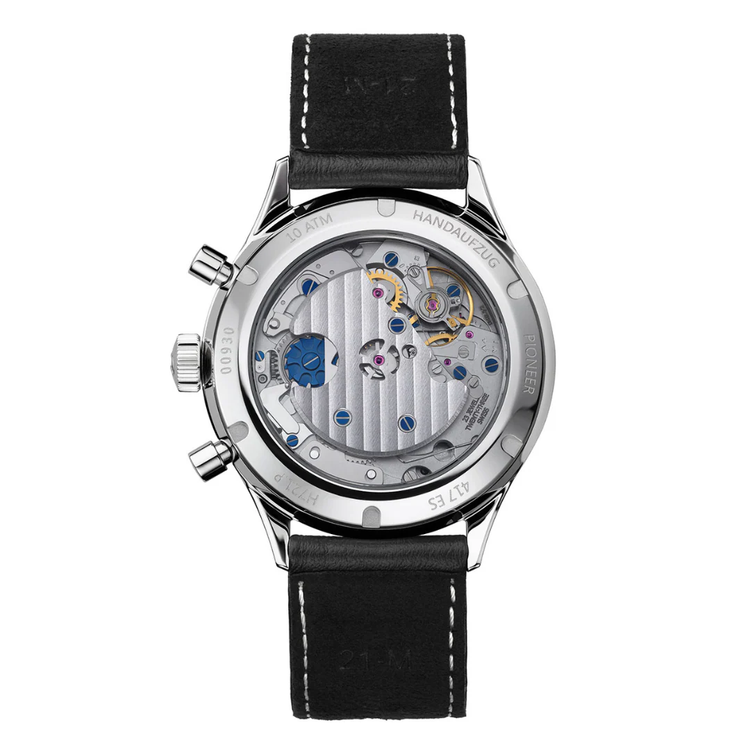 HANHART 417 ES FLYBACK PANDA 42 H721.201-7010 CHRONOGRAPH LEATHER MEN WATCH - Image 4