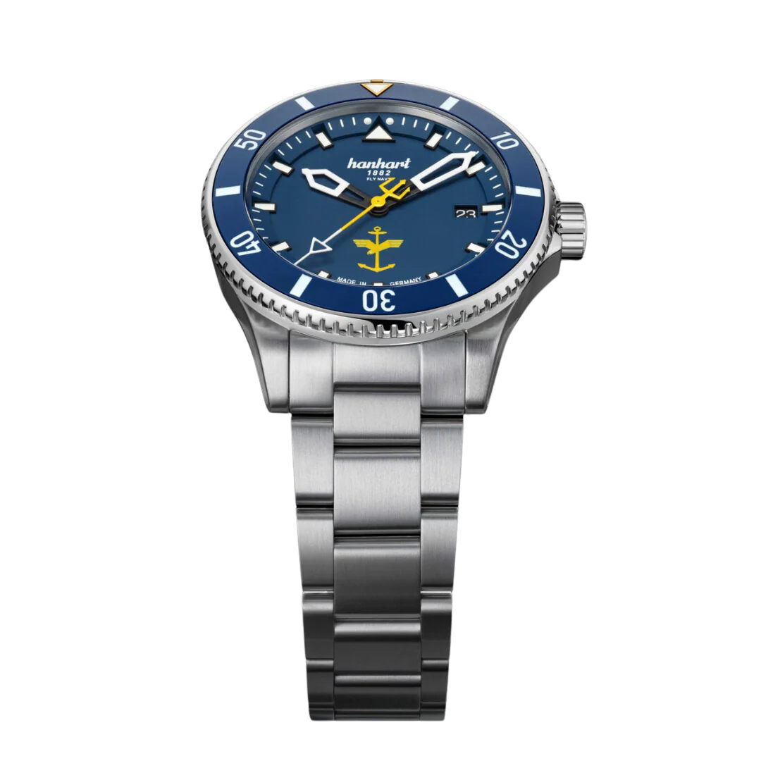 HANHART FLY NAVY MFG5 AEROSPHERE 774.274-6428 LIMITED EDITION STAINLESS STEEL MEN WATCH - Image 3
