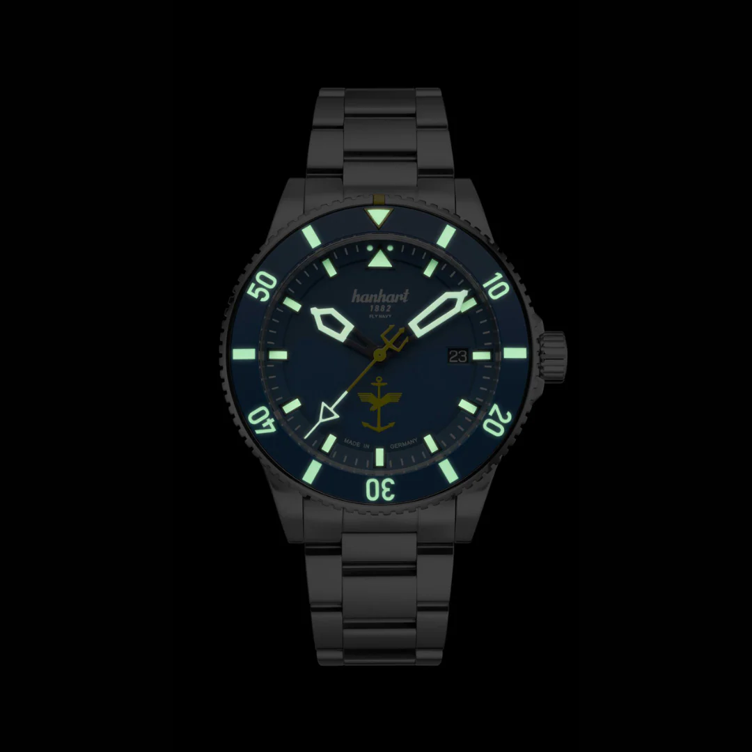 HANHART FLY NAVY MFG5 AEROSPHERE 774.274-6428 LIMITED EDITION STAINLESS STEEL MEN WATCH - Image 6