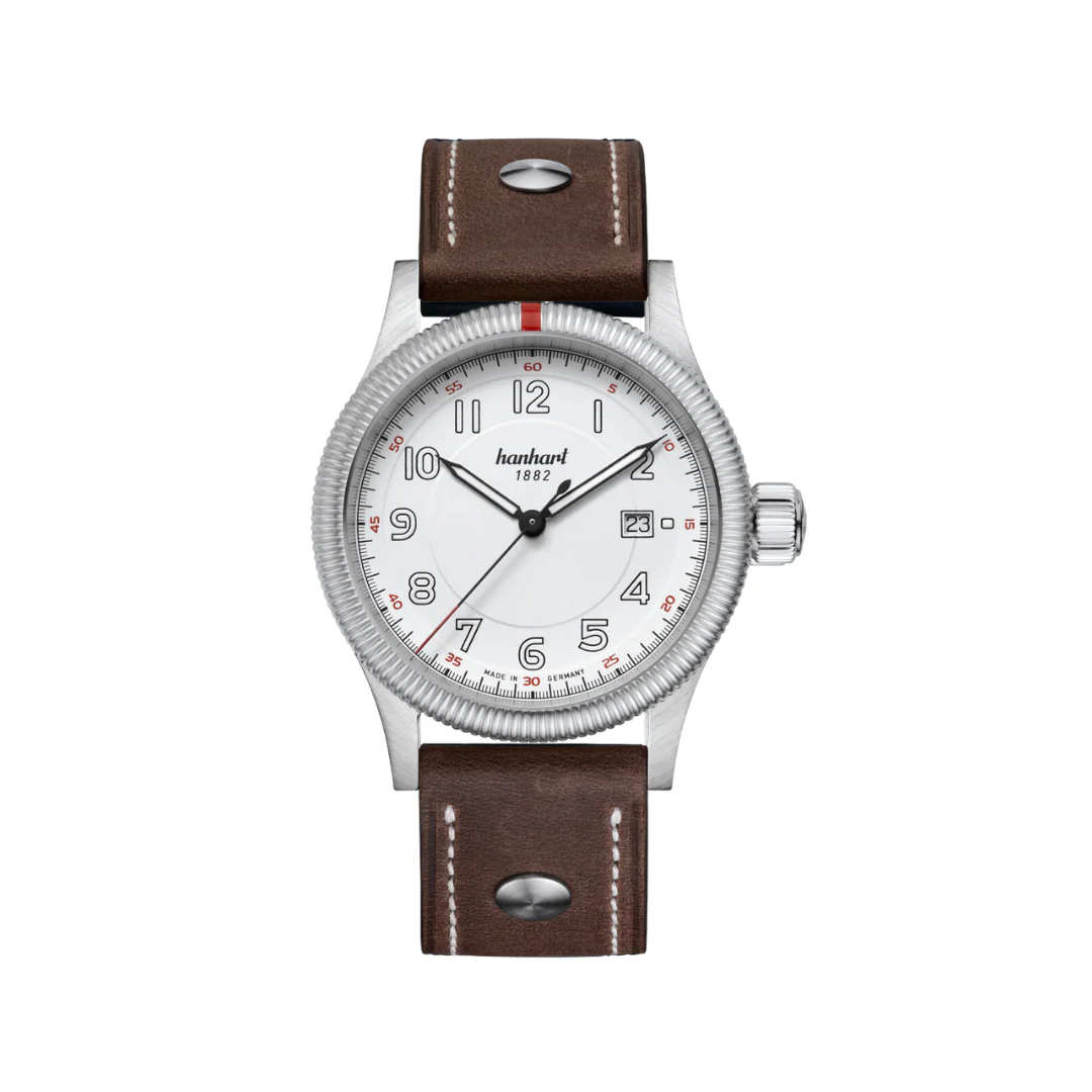 HANHART PIONEER ONE BROWN 762.200-0110 CALFSKIN MEN WATCH