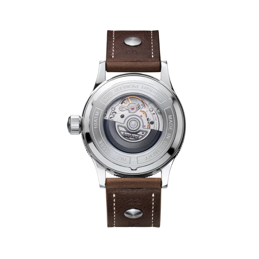 HANHART PIONEER ONE BROWN 762.200-0110 CALFSKIN MEN WATCH - Image 2
