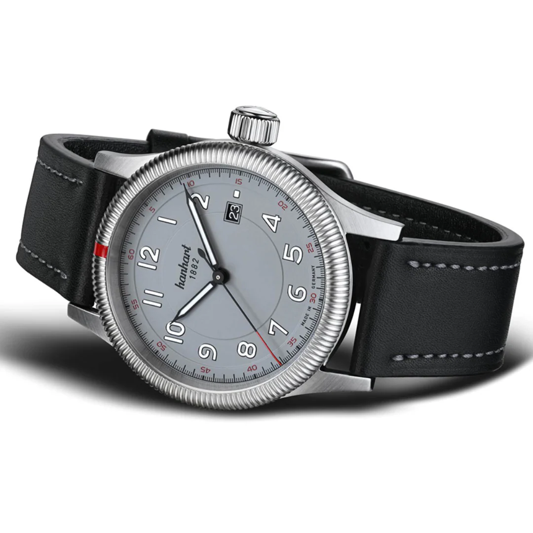 HANHART PIONEER ONE GREY 762.240-7010 CALFSKIN MEN WATCH - Image 3