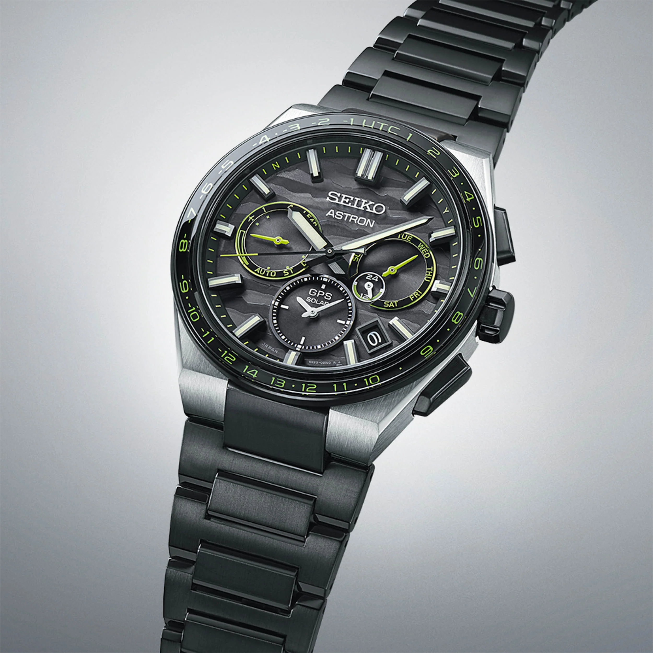 SEIKO ASTRON SSH139J1 CYBER YELLOW GPS SOLAR 5X DUAL TIME LIMITED EDITION MEN WATCH - Image 3