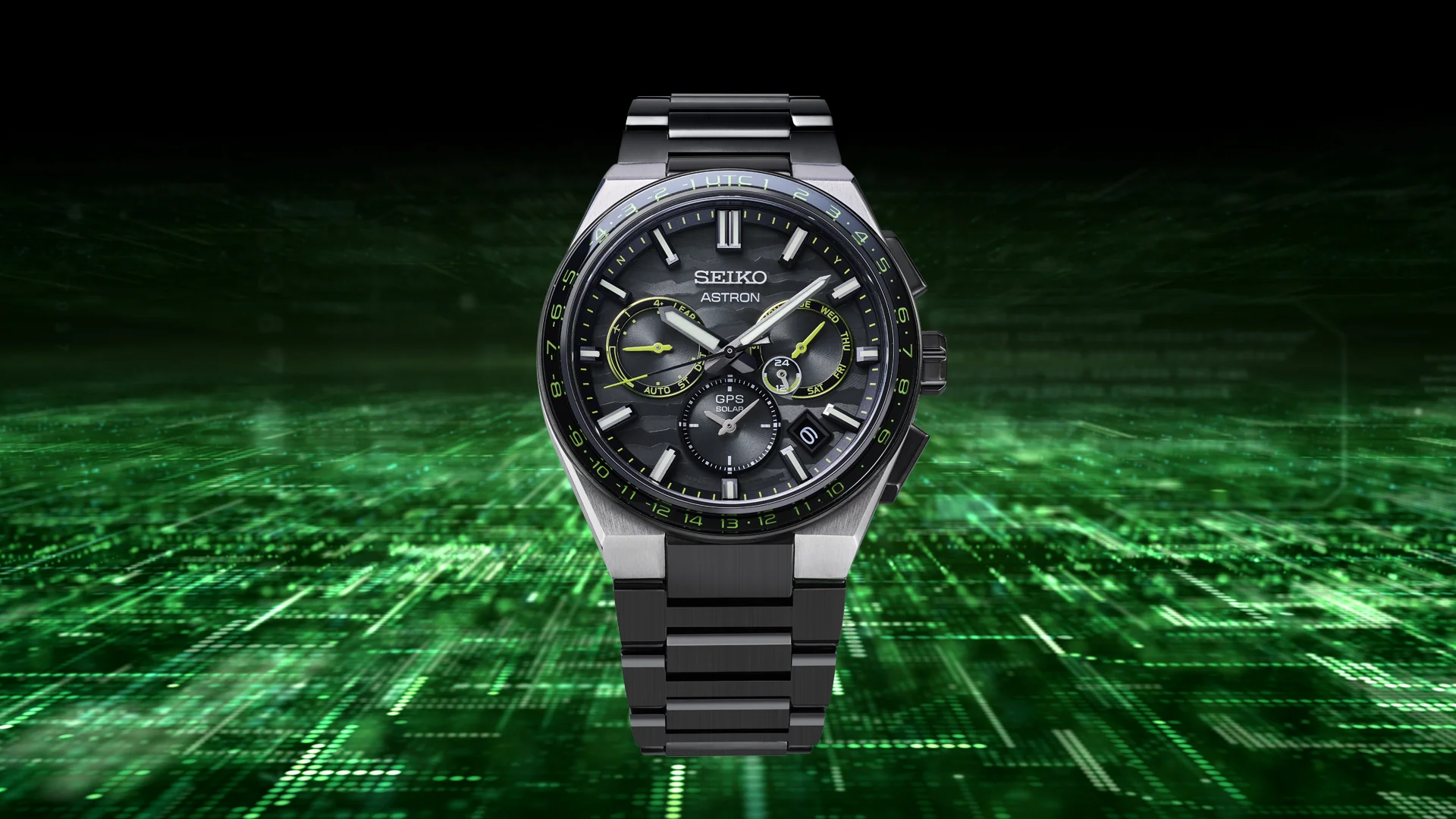 SEIKO ASTRON SSH139J1 CYBER YELLOW GPS SOLAR 5X DUAL TIME LIMITED EDITION MEN WATCH - Image 6